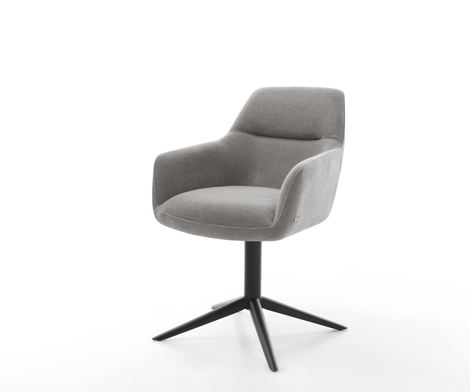 Draaistoel Pejo-Flex zachte stof met structuur grijs kruispoot zwart 360° draaibaar rocker-functie pocketveer kern 1