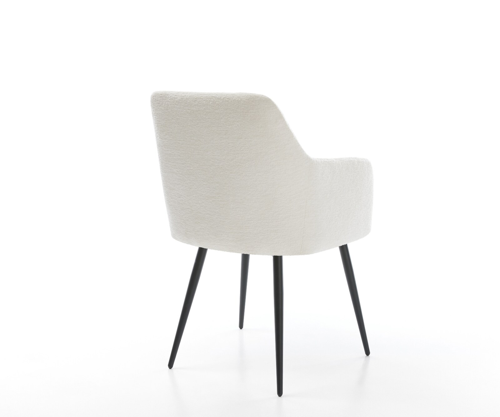 Eetkamerstoel Greg-Flex bouclé zacht beige 4-poot conisch zwart pocketveer kern 5