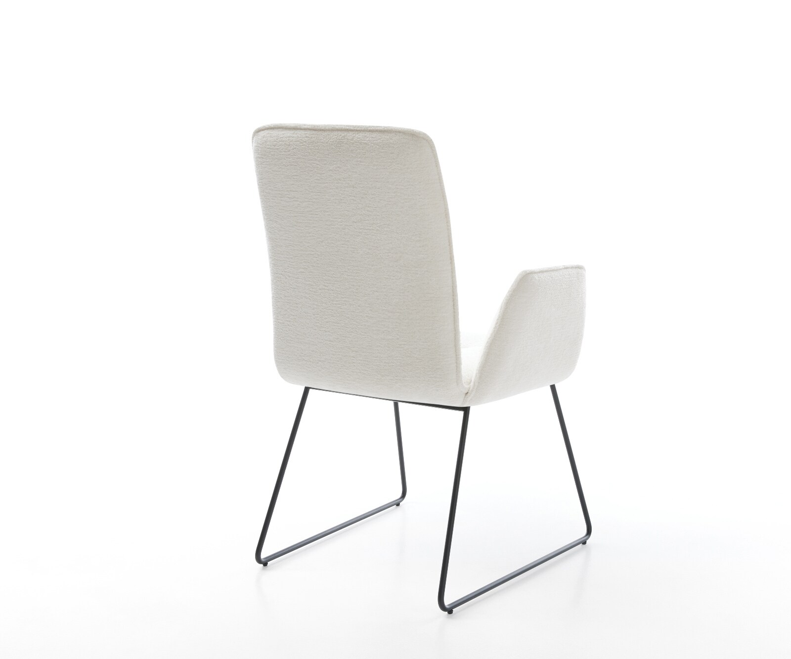 Eetkamerstoel Vinja-Flex bouclé zacht beige slipframe zwart 5