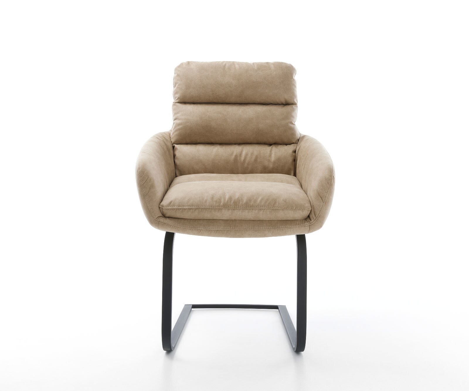 Sledemodel Abelia-Flex met armleuning microvelours beige vintage sledemodel vlak zwart 1 Sledemodel Abelia-Flex met armleuning microvelours beige vintage sledemodel vlak zwart 1