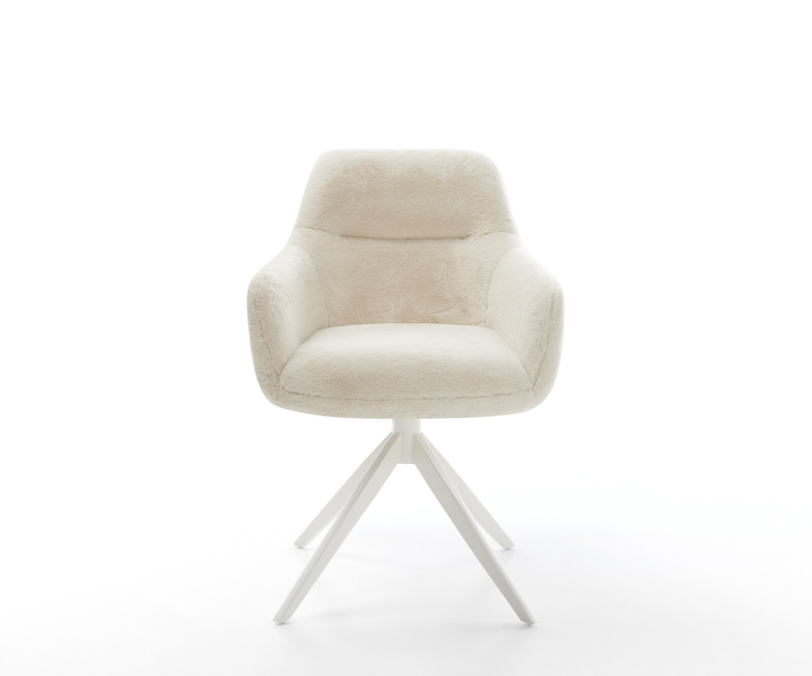 Draaistoel Pejo-Flex pluchen crème-wit kruisframe breed wit 360° draaibaar rocker-functie pocketveer kern 2