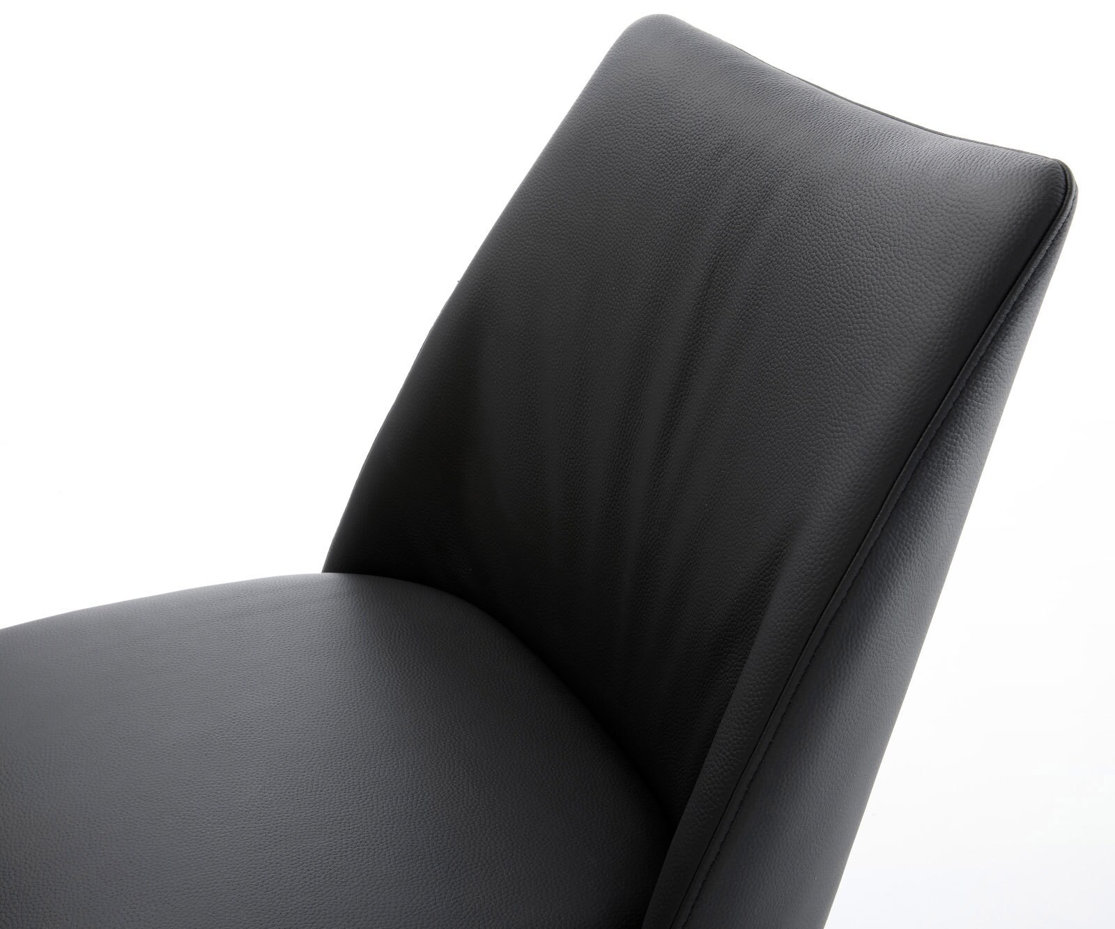 Draaistoel Elso-Flex echt leer zwart kruisframe breed roestvrij staal 360° draaibaar rocker-functie pocketveer kern 3