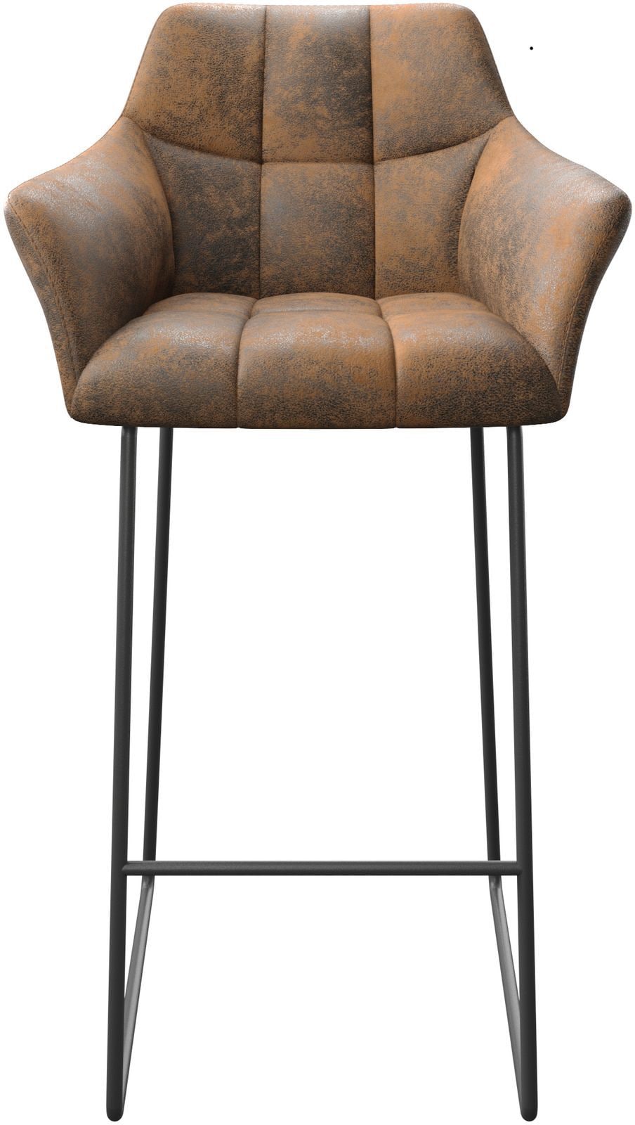 Barstoel Yulo-Flex vintage bruin slipframe metaal 3 Barstoel Yulo-Flex vintage bruin slipframe metaal 3