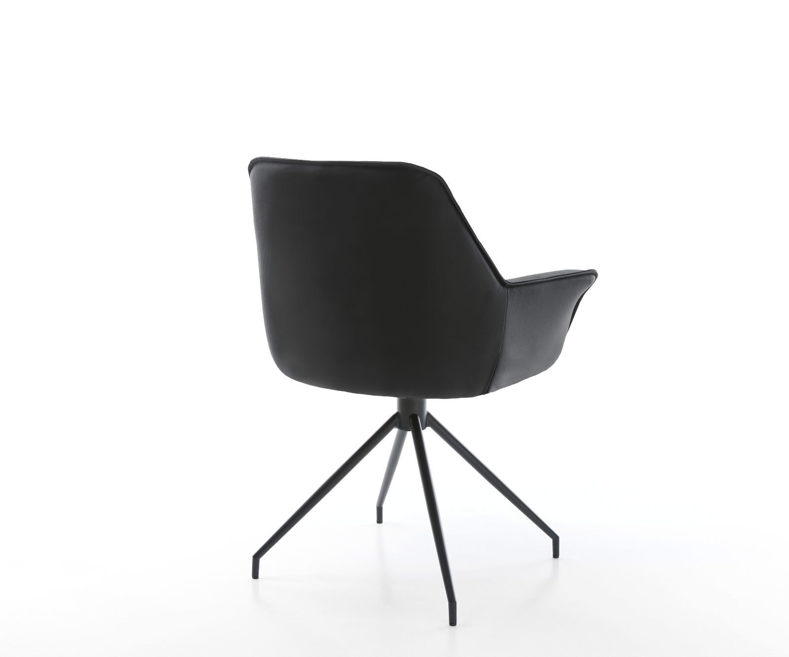 Eetkamerstoel Kaira-Flex echt leer zwart kruisframe conisch zwart 4 Eetkamerstoel Kaira-Flex echt leer zwart kruisframe conisch zwart 4