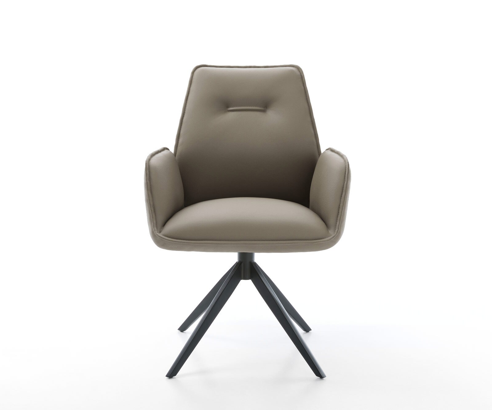 Eetkamerstoel Zoa-Flex echt leer mud kruisframe breed zwart pocketveer kern 1