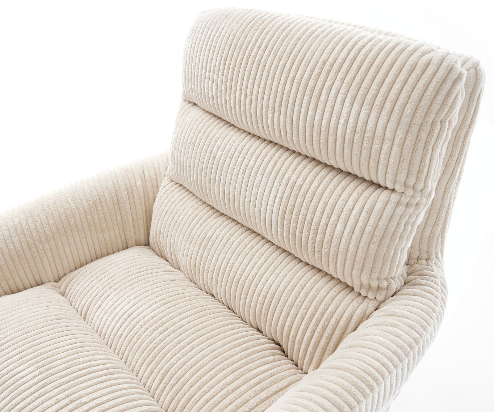 Draaistoel Abelia-Flex met armleuning koord beige kruisframe breed roestvrij staal 360° draaibaar rocker-functie 3