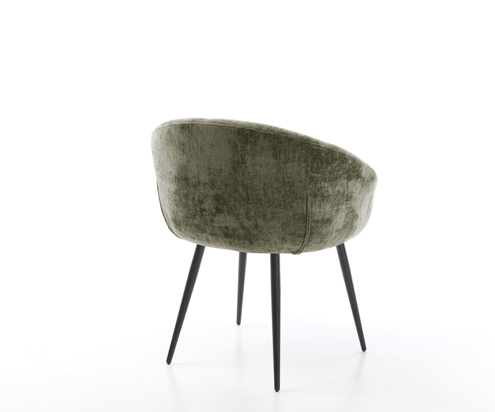 Eetkamerstoel Vinka-Flex met armleuning chenille olijfgroen 4-poot conisch zwart pocketveer kern 4 Eetkamerstoel Vinka-Flex met armleuning chenille olijfgroen 4-poot conisch zwart pocketveer kern 4