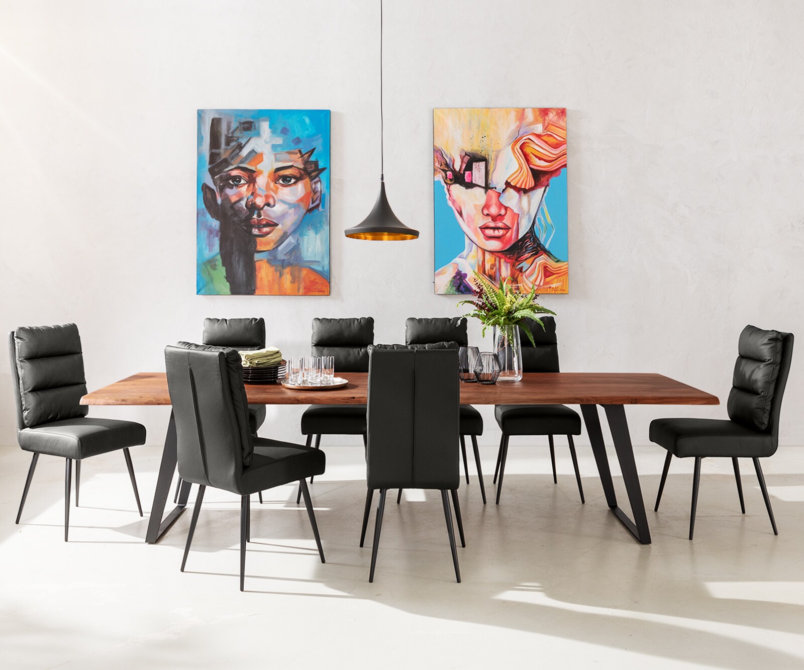 Eettafel Edge 300x100 acacia bruin metaal schuin Live-Edge 1 Eettafel Edge 300x100 acacia bruin metaal schuin Live-Edge 1