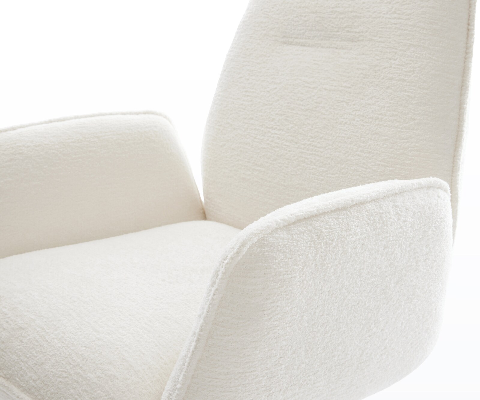 Eetkamerstoel Zoa-Flex bouclé zacht beige slipframe roestvrij staal pocketveer kern 3