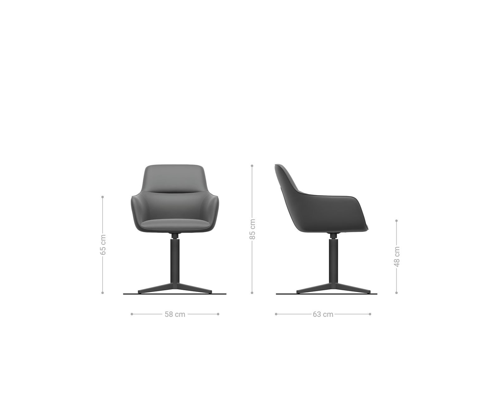 Draaistoel Pejo-Flex materiaalmix mud kruispoot afwerking met titanium 360° draaibaar pocketveer kern 6