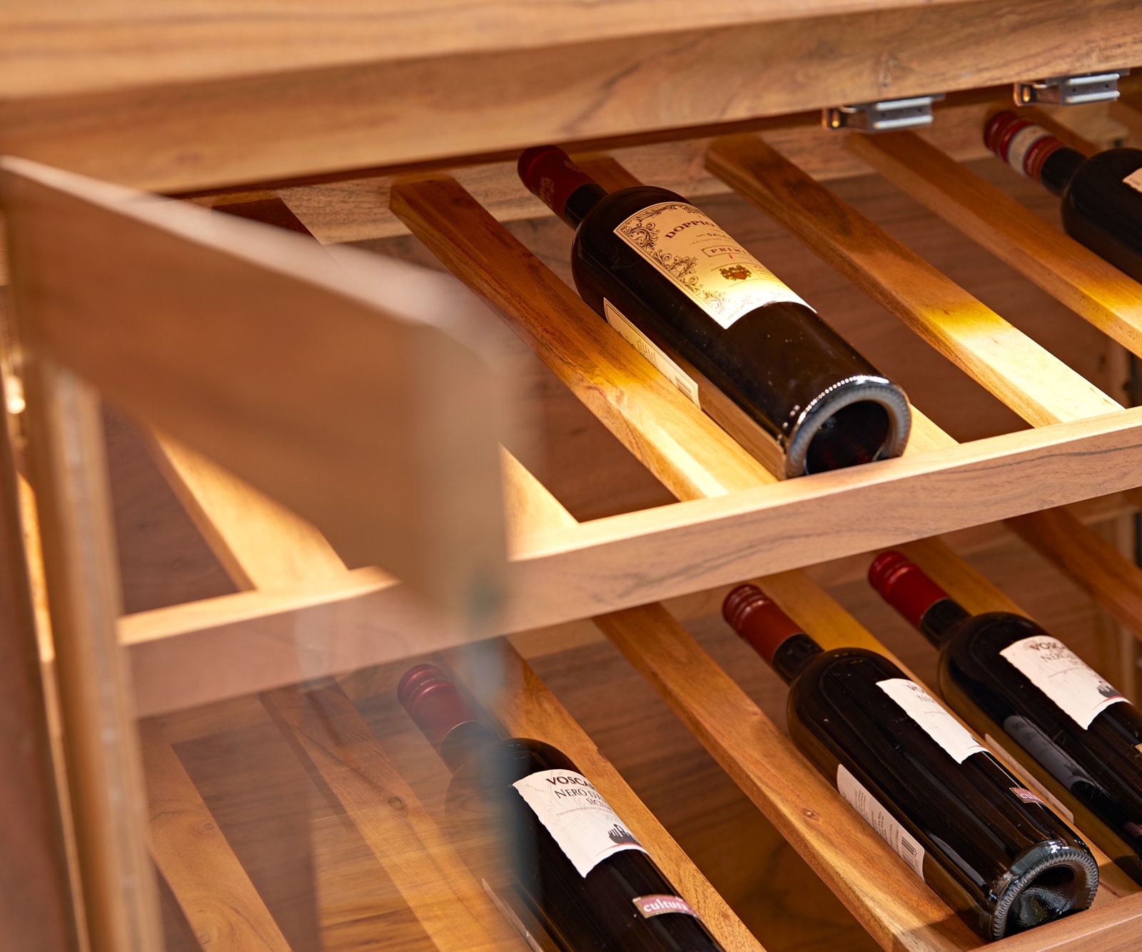 Barkast Hedora 160x75 cm acacia natuur met verlichting 6 Barkast Hedora 160x75 cm acacia natuur met verlichting 6