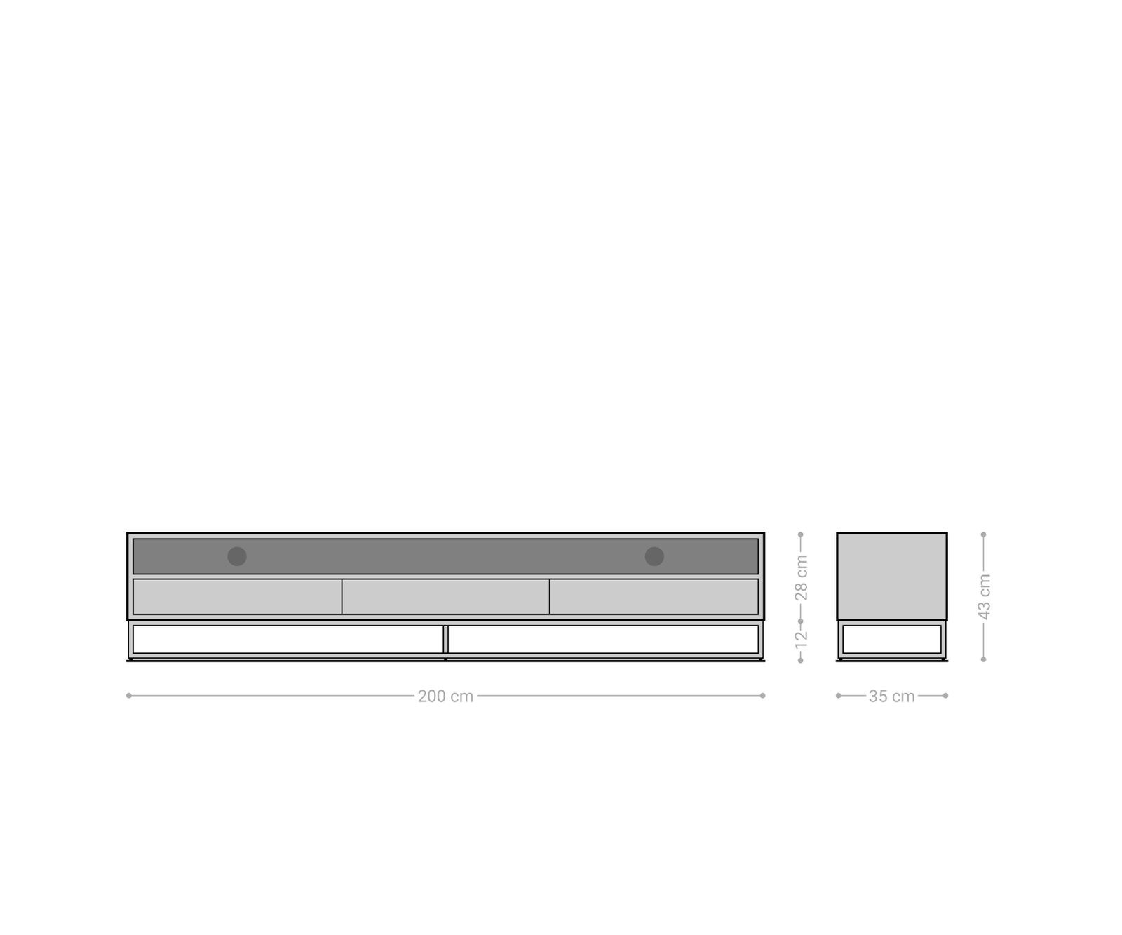 Tv-meubel Famke 200 cm mango teak 2 vakken 3 schuifladen 8