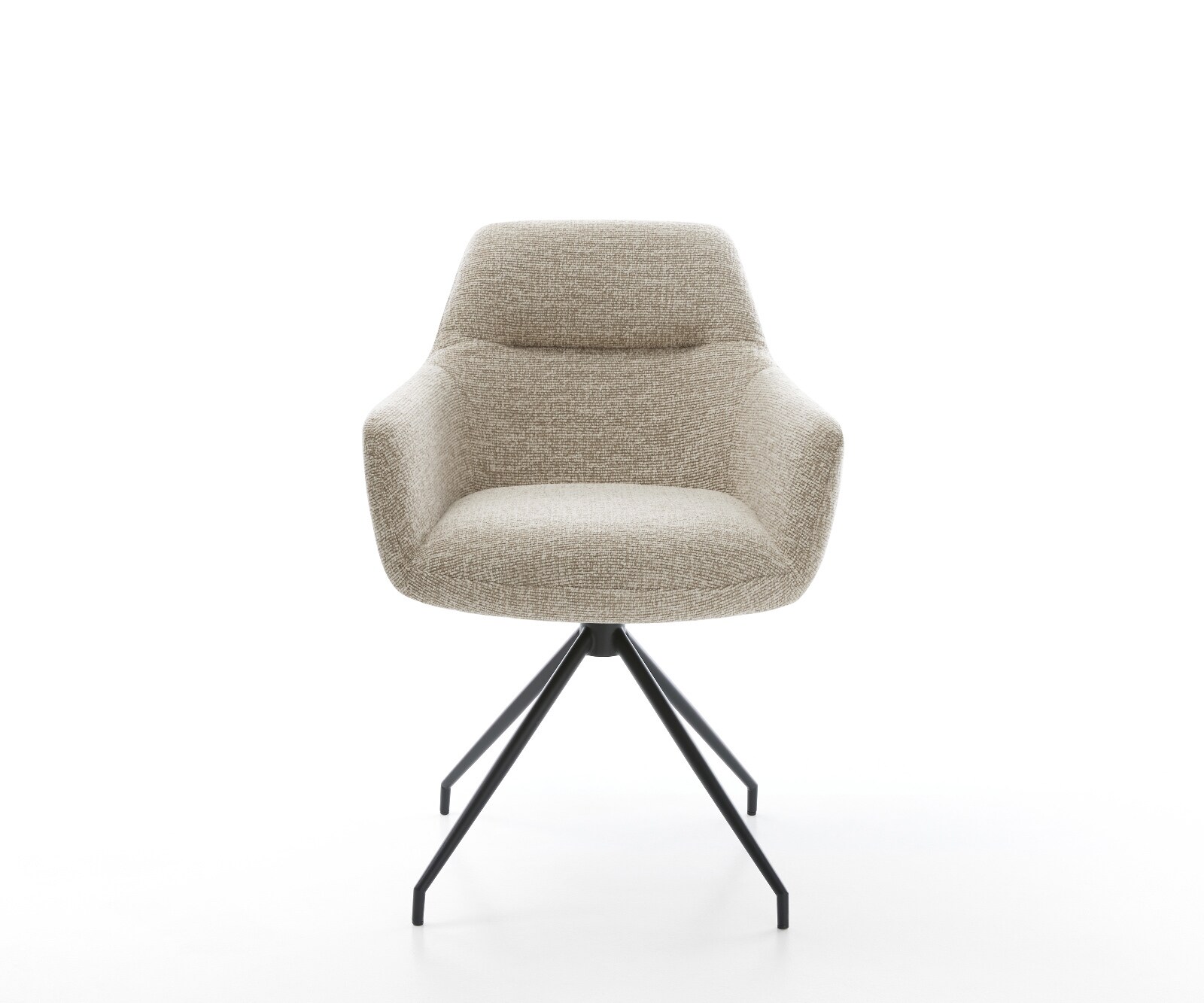 Eetkamerstoel Pejo-Flex geweven stof beige kruisframe conisch zwart pocketveer kern 2