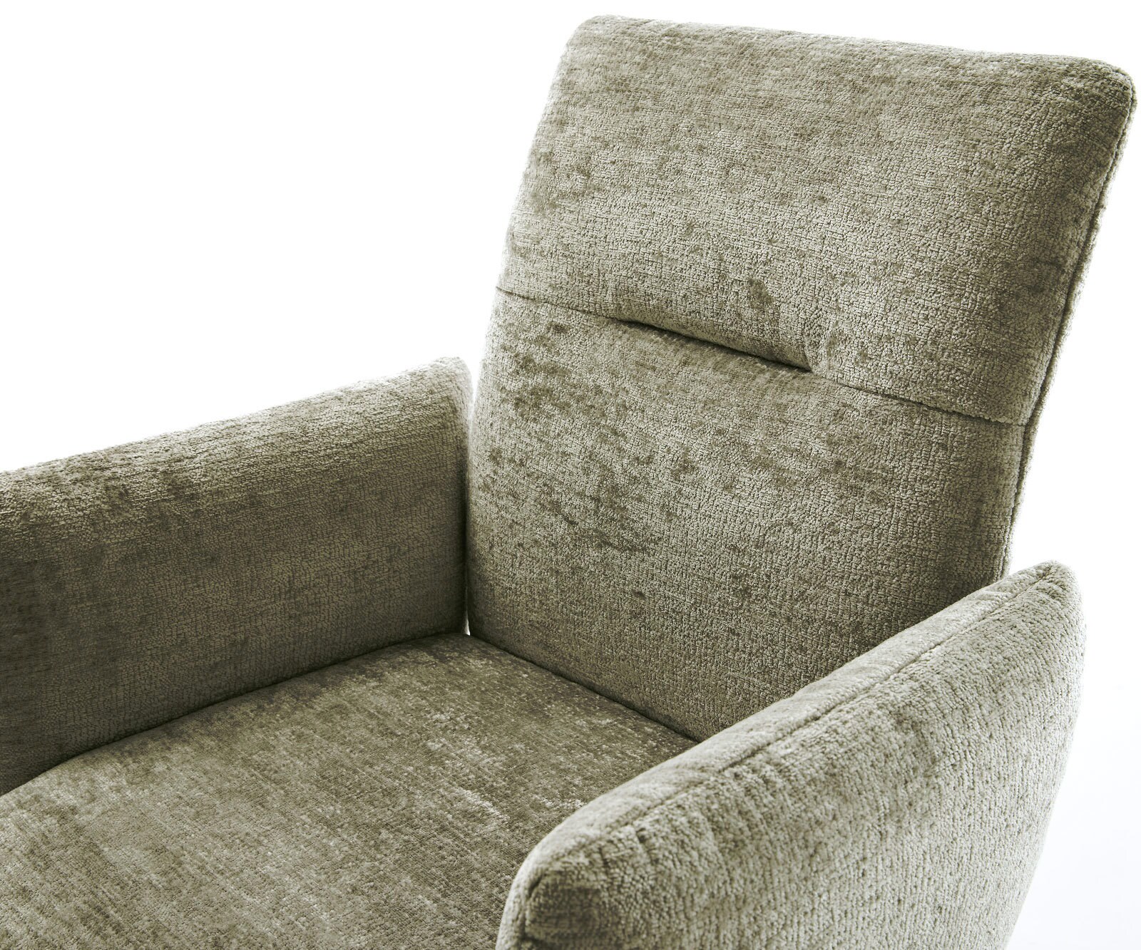 Draaistoel Jova-Flex met armleuning chenille olijfgroen kruisframe breed zwart 360° draaibaar rocker-functie pocketveer kern 3