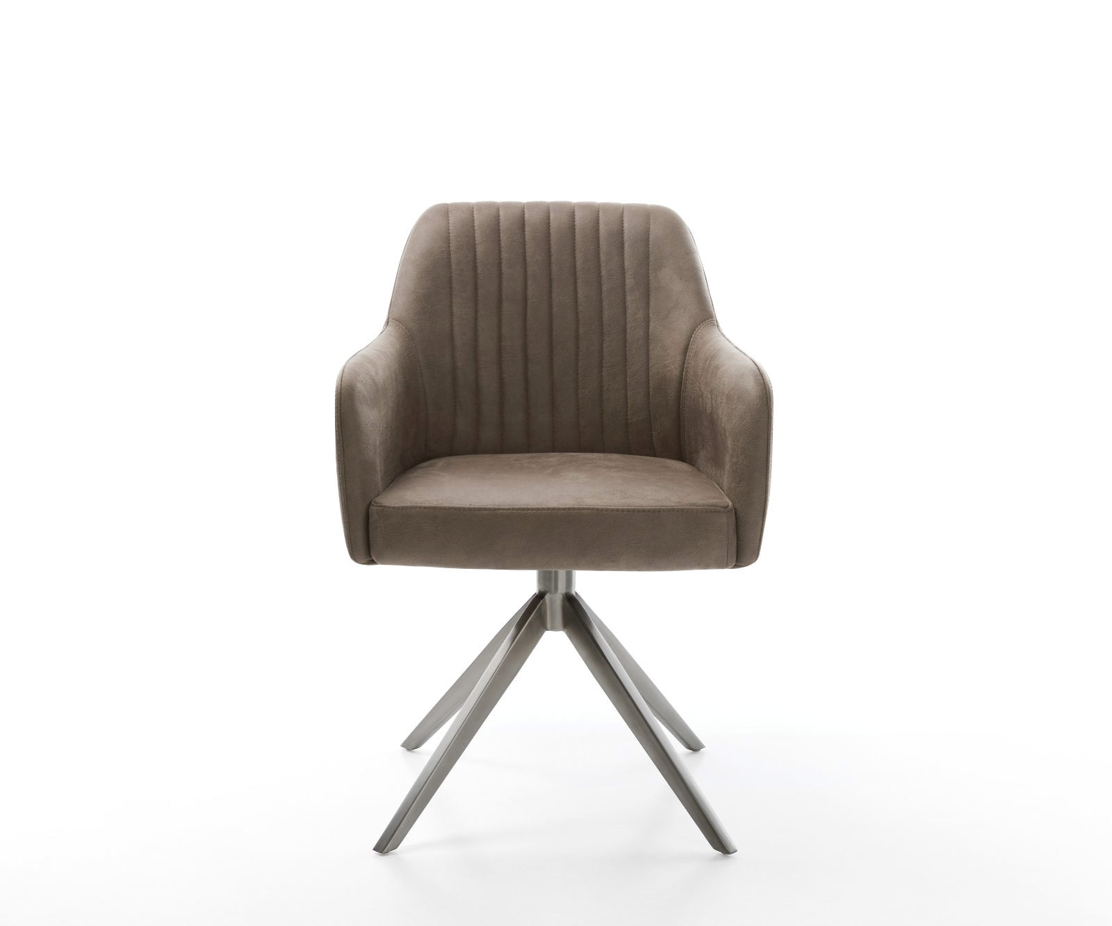 Draaistoel Greg-Flex microvelours taupe vintage kruisframe breed grafiet 360° draaibaar rocker-functie pocketveer kern 1 Draaistoel Greg-Flex microvelours taupe vintage kruisframe breed grafiet 360° draaibaar rocker-functie pocketveer kern 1