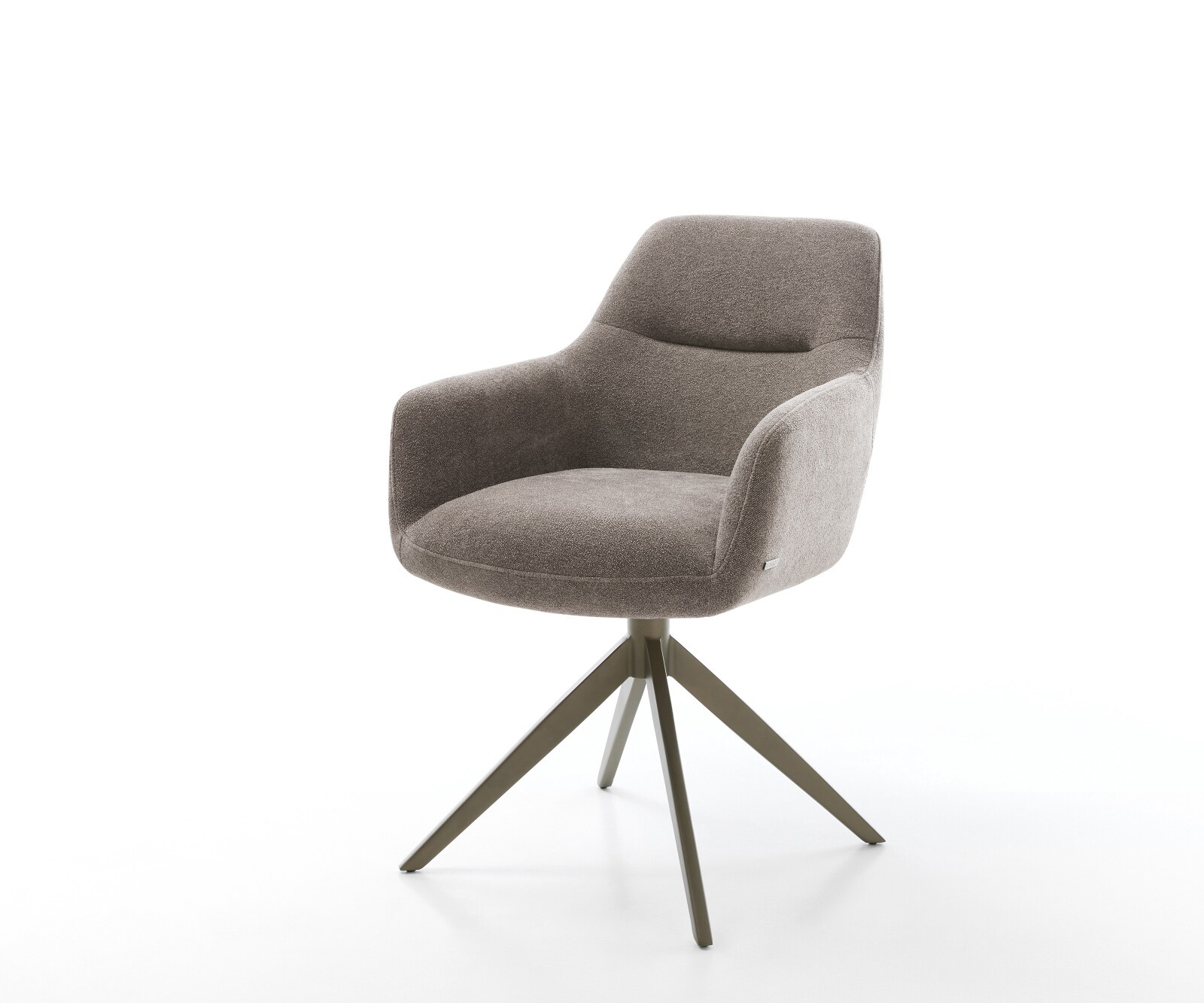 Draaistoel Pejo-Flex zachte stof met structuur taupe kruisframe breed afwerking met titanium 360° draaibaar rocker-functie pocketveer kern