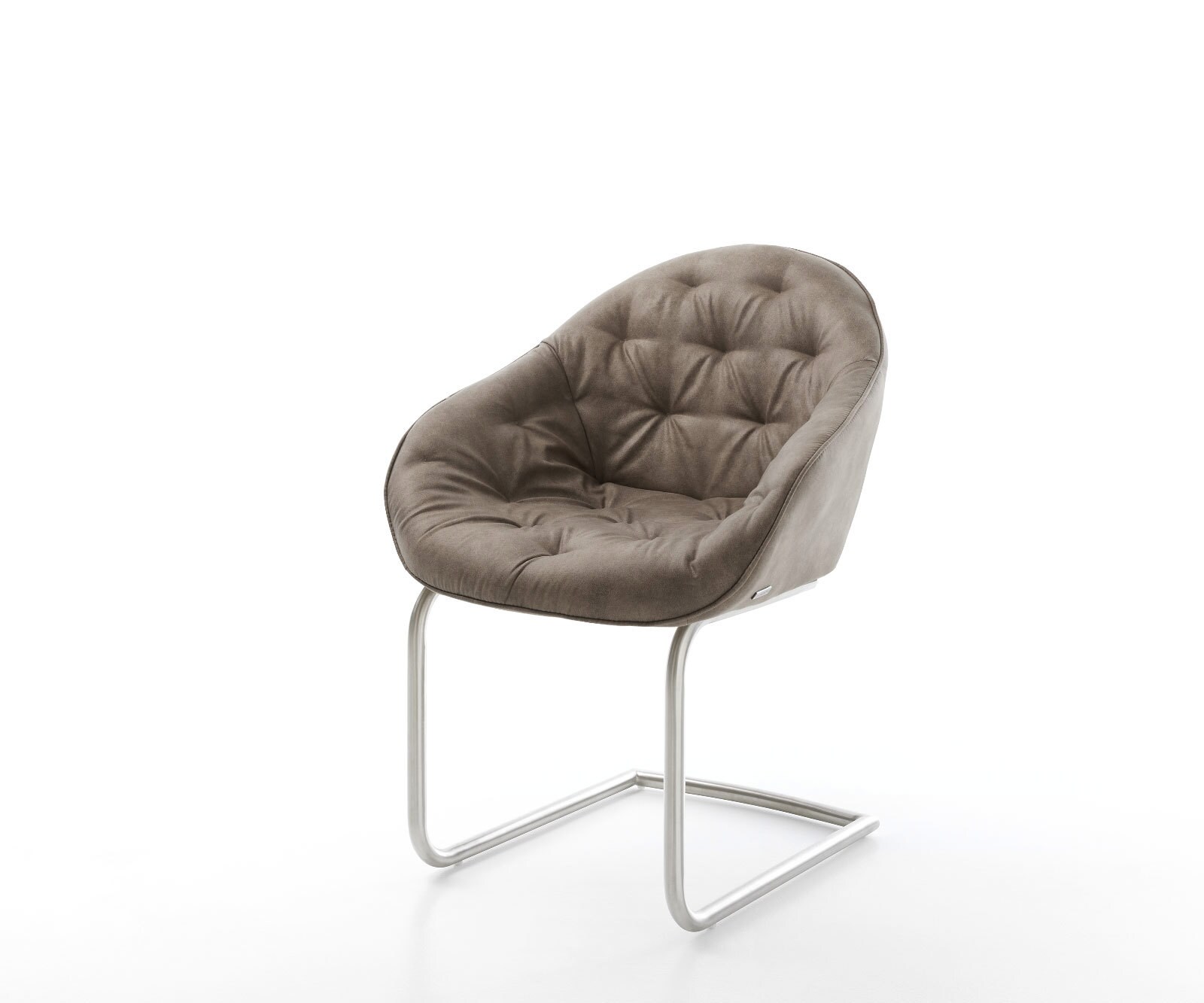 Sledemodel Gaio-Flex microvelours taupe vintage sledemodel rond roestvrij staal
