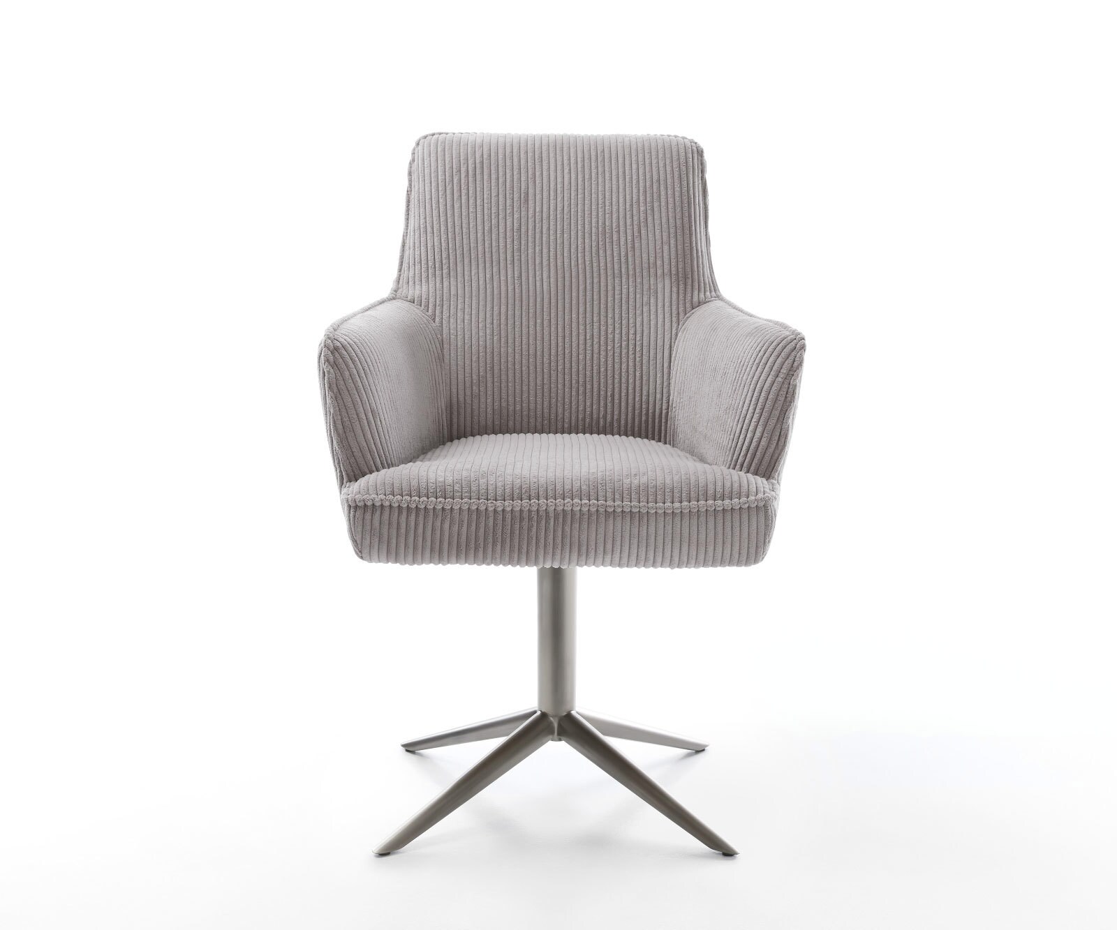 Draaistoel Heira-Flex met armleuning koord zilver grijs kruispoot grafiet 360° draaibaar rocker-functie pocketveer kern 1