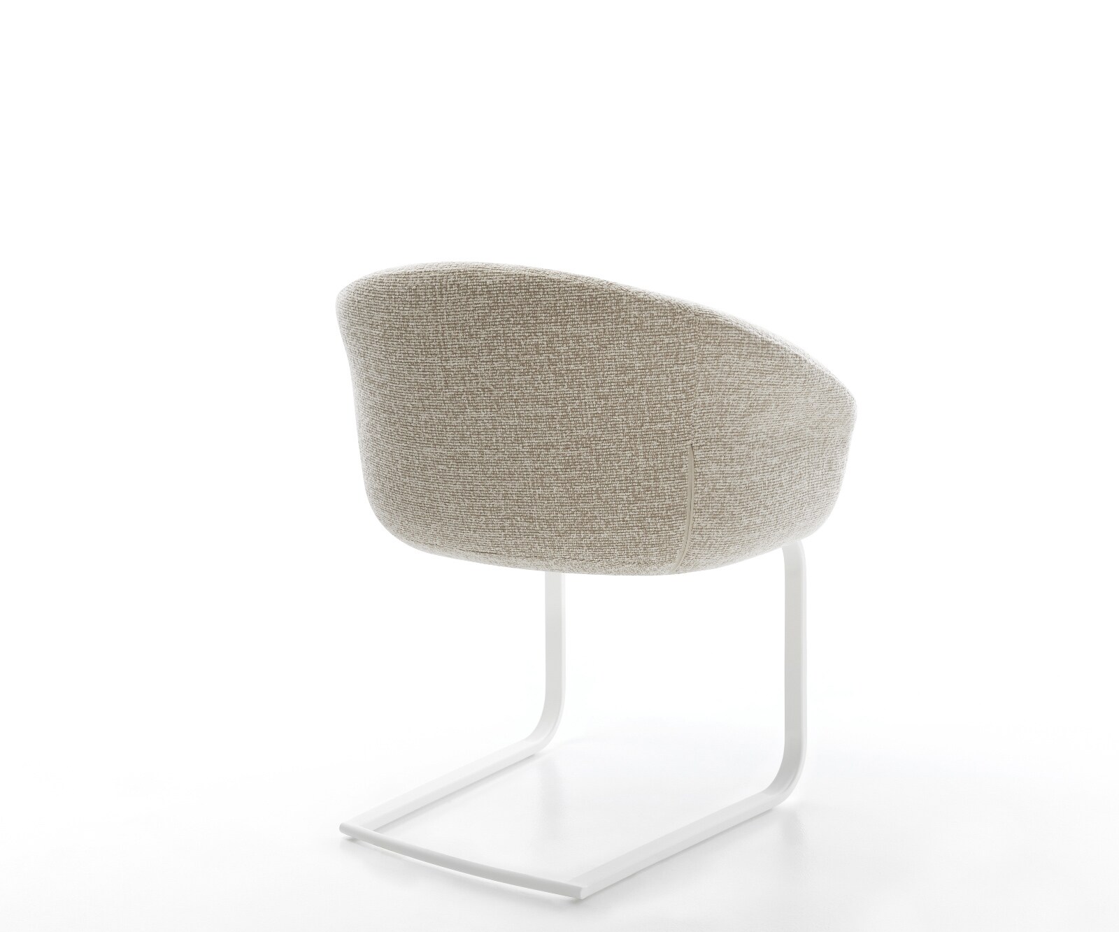 Sledemodel Vinka-Flex met armleuning geweven stof beige sledemodel vlak wit pocketveer kern 5