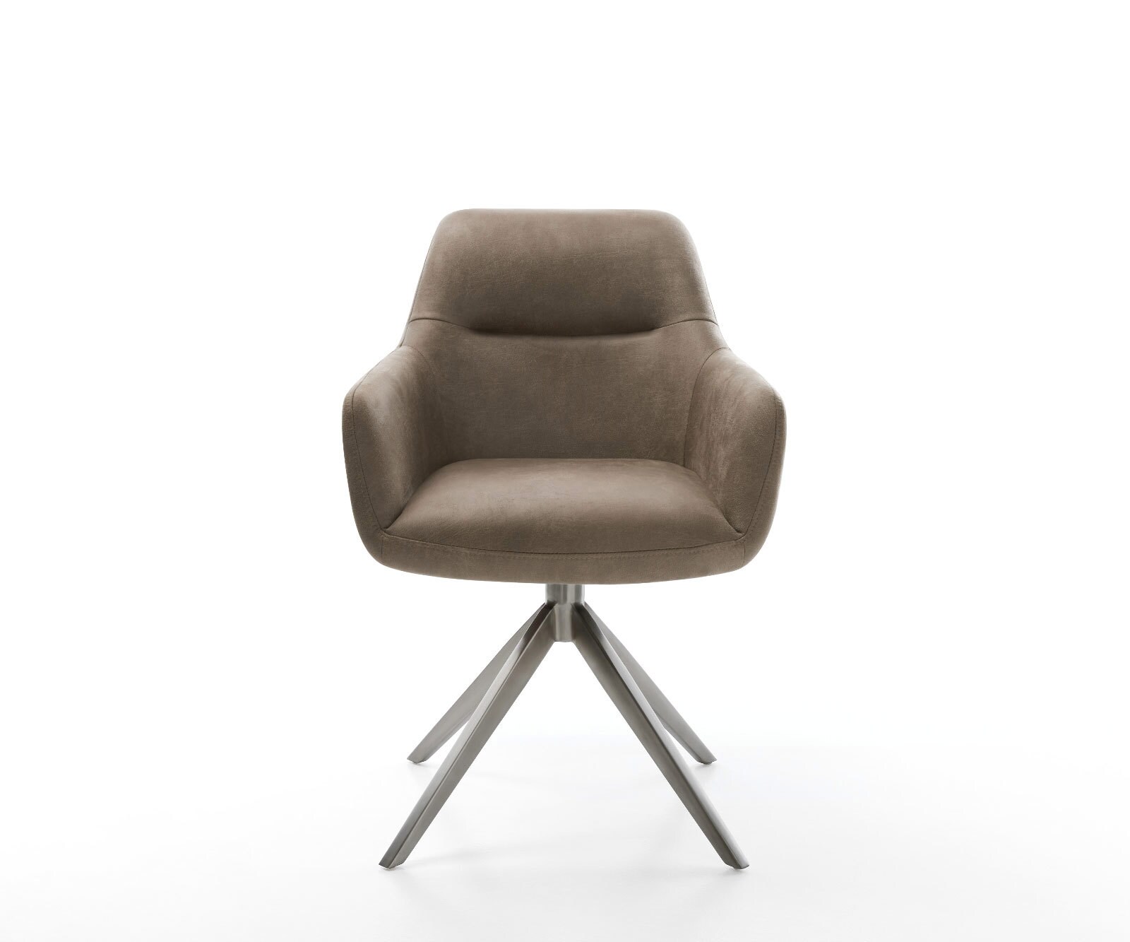 Draaistoel Pejo-Flex microvelours taupe vintage kruisframe breed grafiet 360° draaibaar rocker-functie pocketveer kern 2