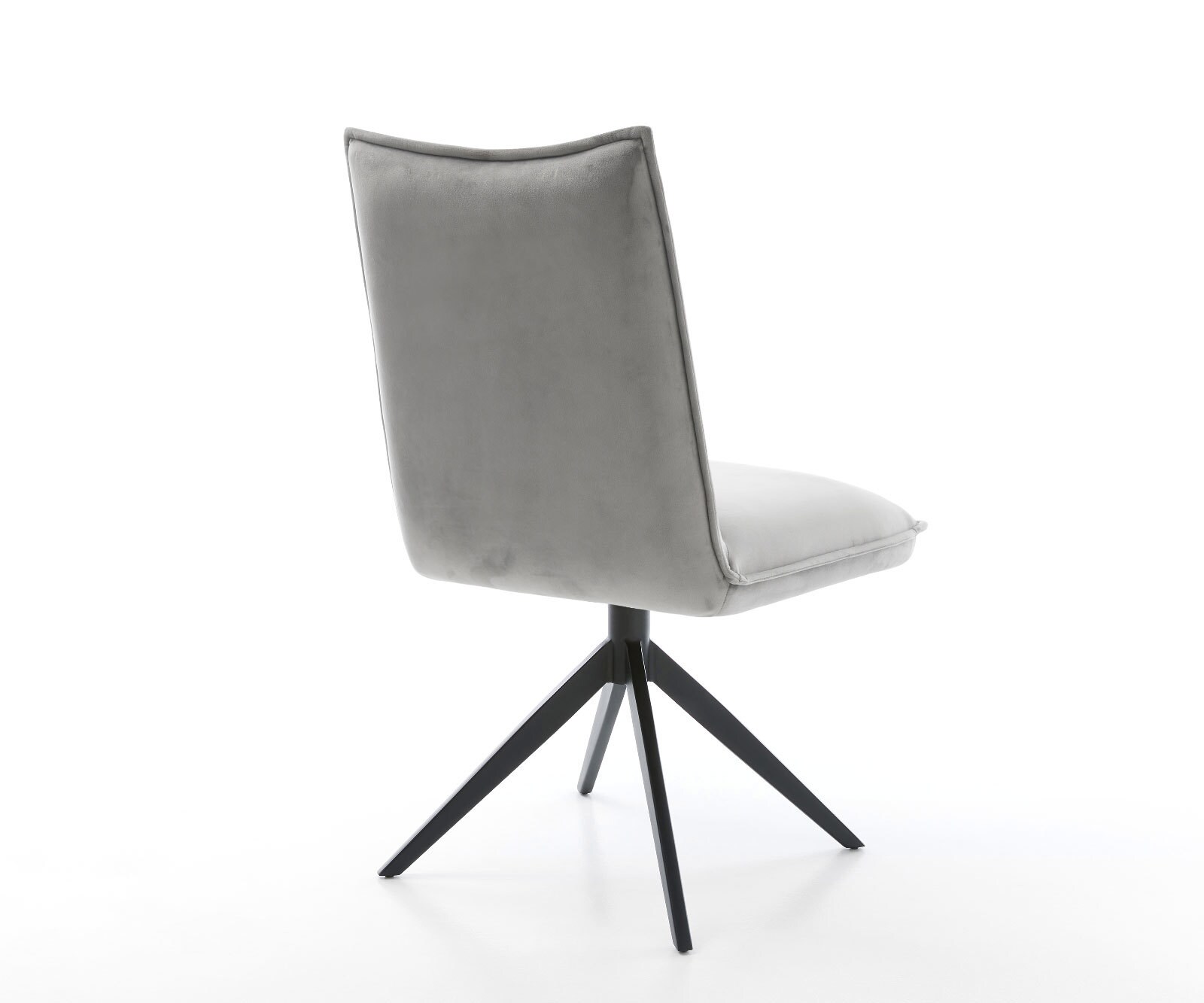 Draaistoel Lelio-Flex fluweel grijs kruisframe breed zwart 360° draaibaar rocker-functie pocketveer kern 5