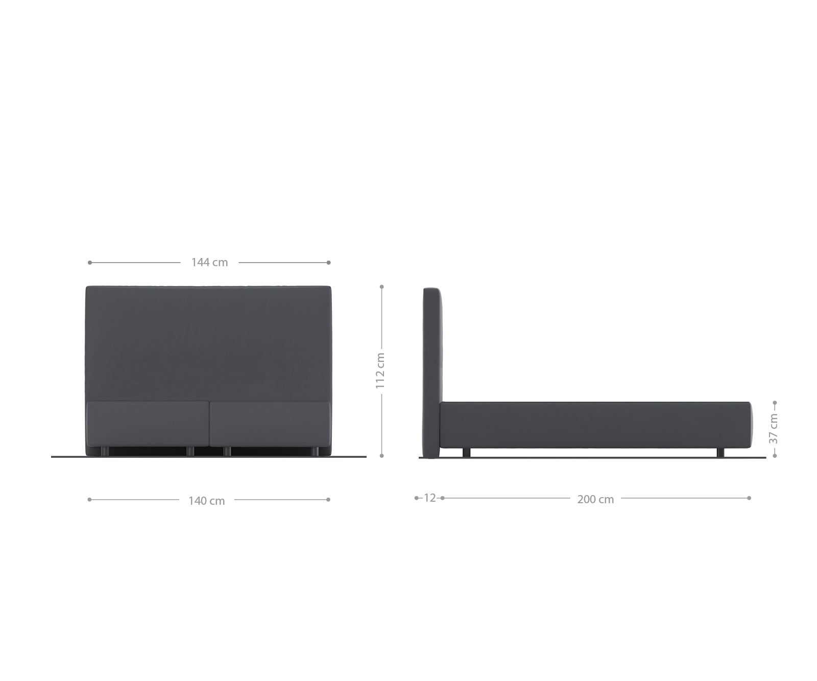 Boxspring frame Dream-Well 140x200 cm Zwart Mikrofaser 1 Boxspring frame Dream-Well 140x200 cm Zwart Mikrofaser 1