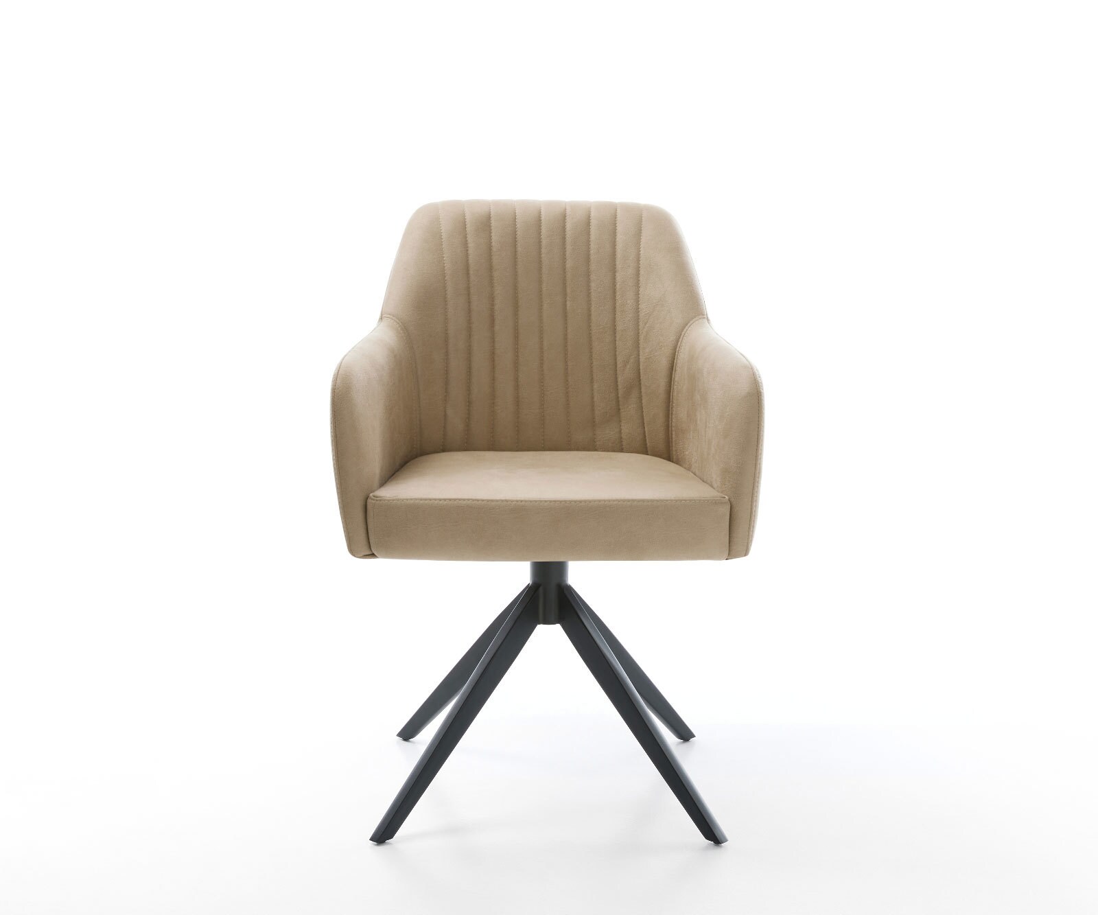 Draaistoel Greg-Flex microvelours beige vintage kruisframe breed zwart 360° draaibaar rocker-functie pocketveer kern 1