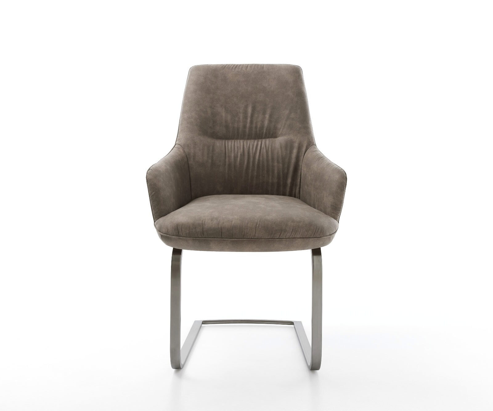 Sledemodel Zelia-Flex met armleuning microvelours taupe vintage sledemodel vlak grafiet pocketveer kern 1 Sledemodel Zelia-Flex met armleuning microvelours taupe vintage sledemodel vlak grafiet pocketveer kern 1