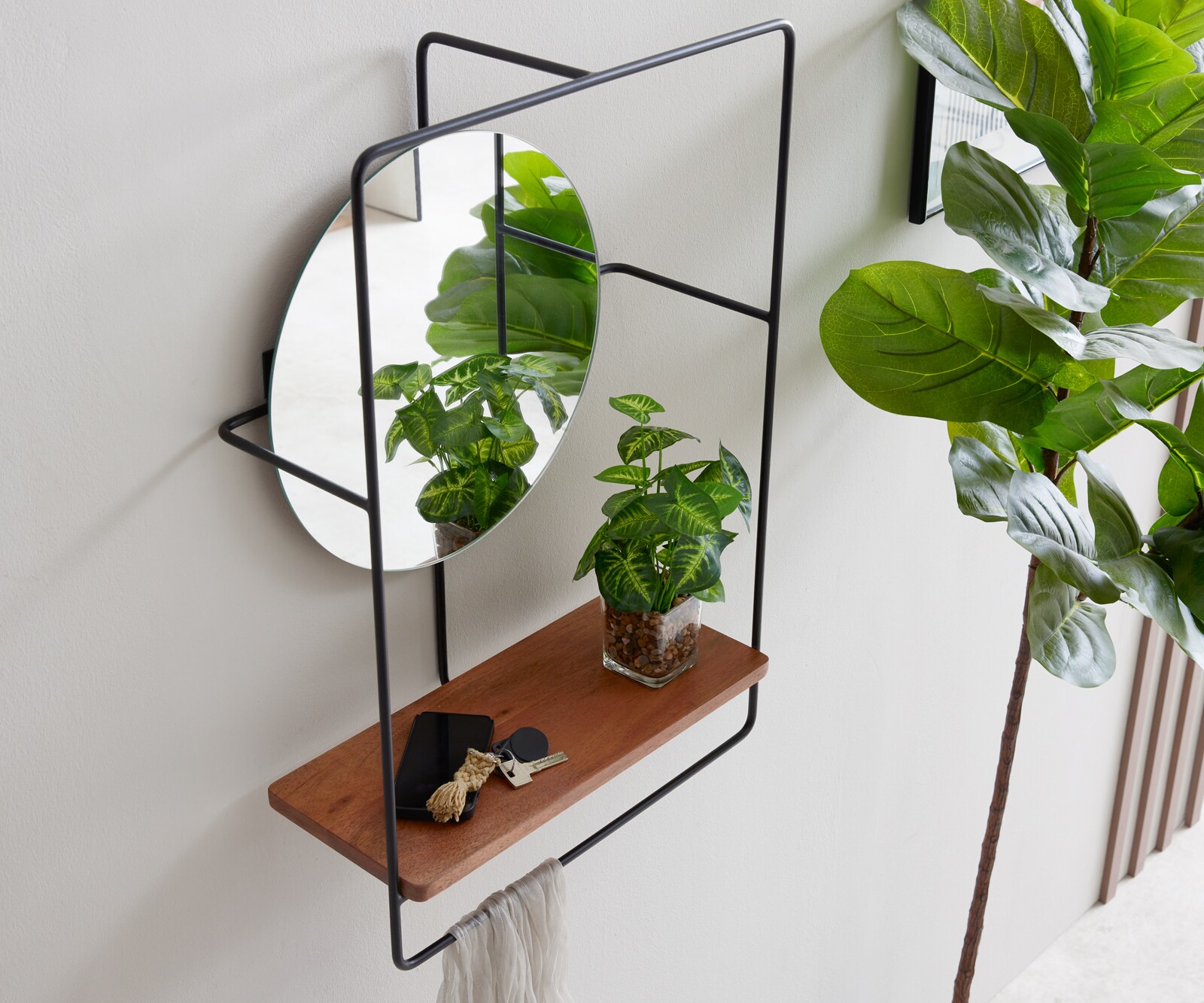 Spiegel Cadria 45x65 cm acacia natuur metaal zwart 4