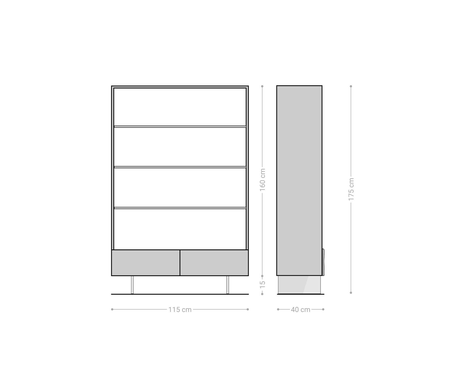 Ladekast New Live-Edge 115x150 cm acacia natuur 2 laden glasvoet zwevend 6