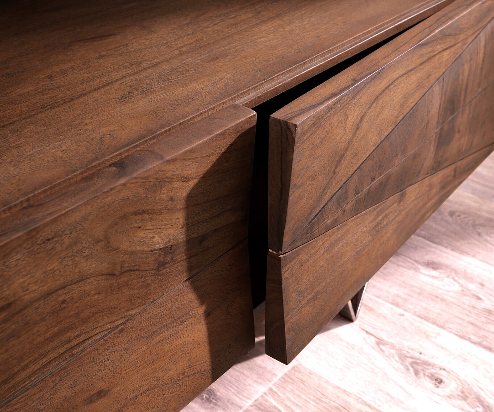 Designer-tv-meubel Wyatt 175 cm acacia bruin 3 laden 3