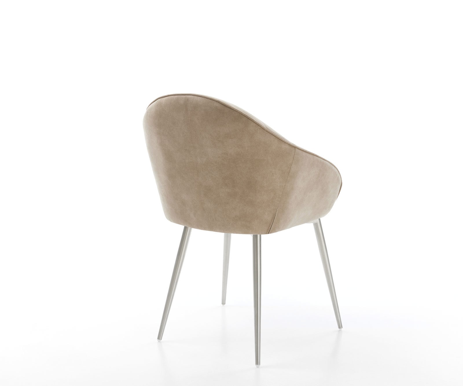 Eetkamerstoel Gaio-Flex microvelours beige vintage 4-poot conisch roestvrij staal 4 Eetkamerstoel Gaio-Flex microvelours beige vintage 4-poot conisch roestvrij staal 4