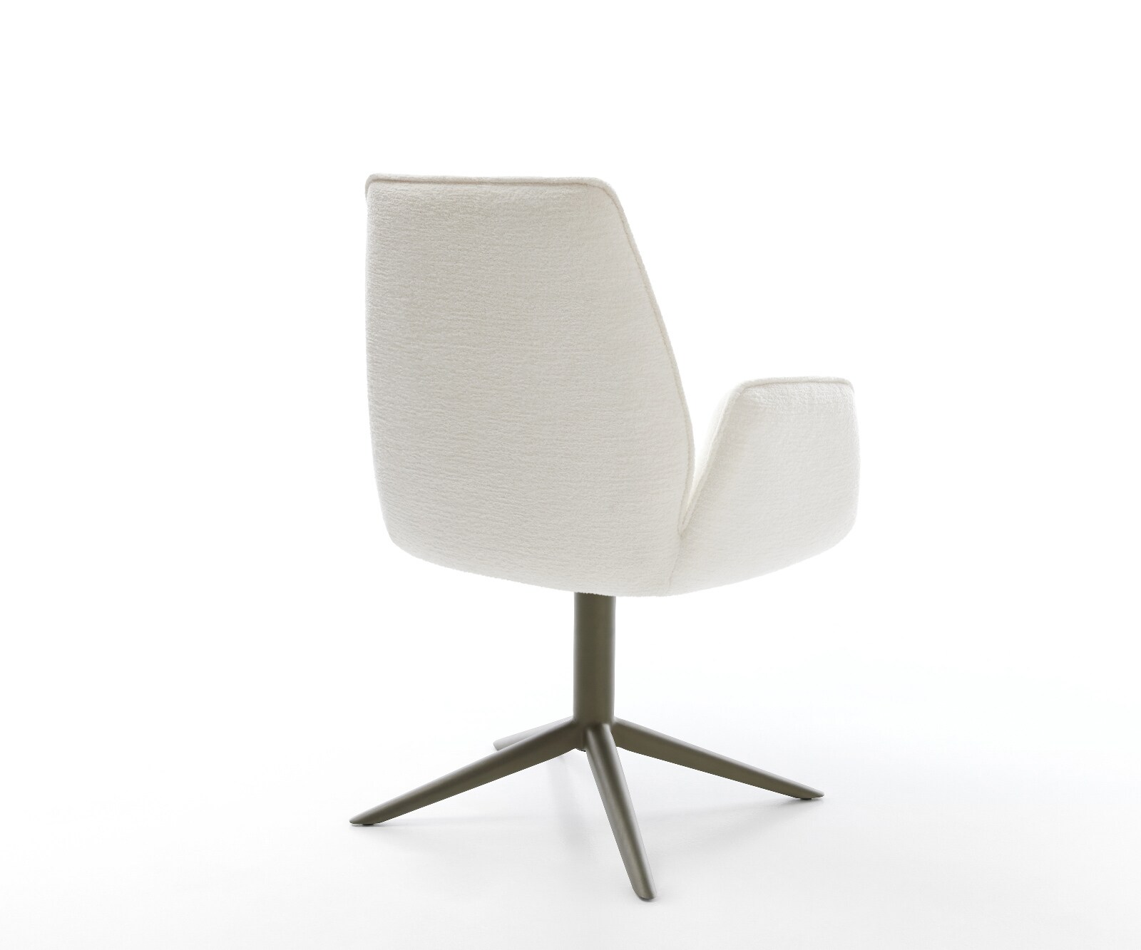 Draaistoel Zoa-Flex bouclé zacht beige kruispoot afwerking met titanium 360° draaibaar rocker-functie pocketveer kern 5