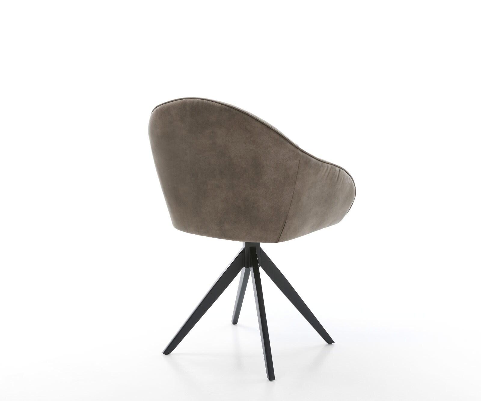 Eetkamerstoel Gaio-Flex microvelours taupe vintage kruisframe hoekig zwart 4 Eetkamerstoel Gaio-Flex microvelours taupe vintage kruisframe hoekig zwart 4