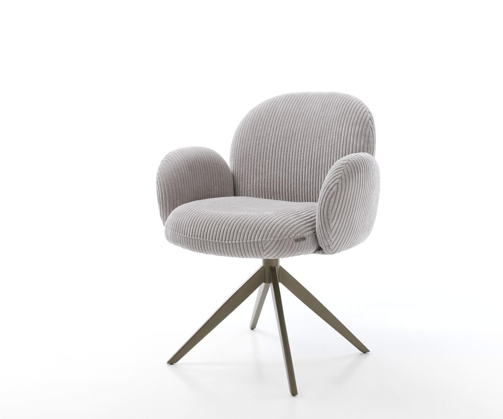 Draaistoel Nube-Flex met armleuning koord zilver grijs kruisframe breed afwerking met titanium 360° draaibaar rocker-functie pocketveer kern