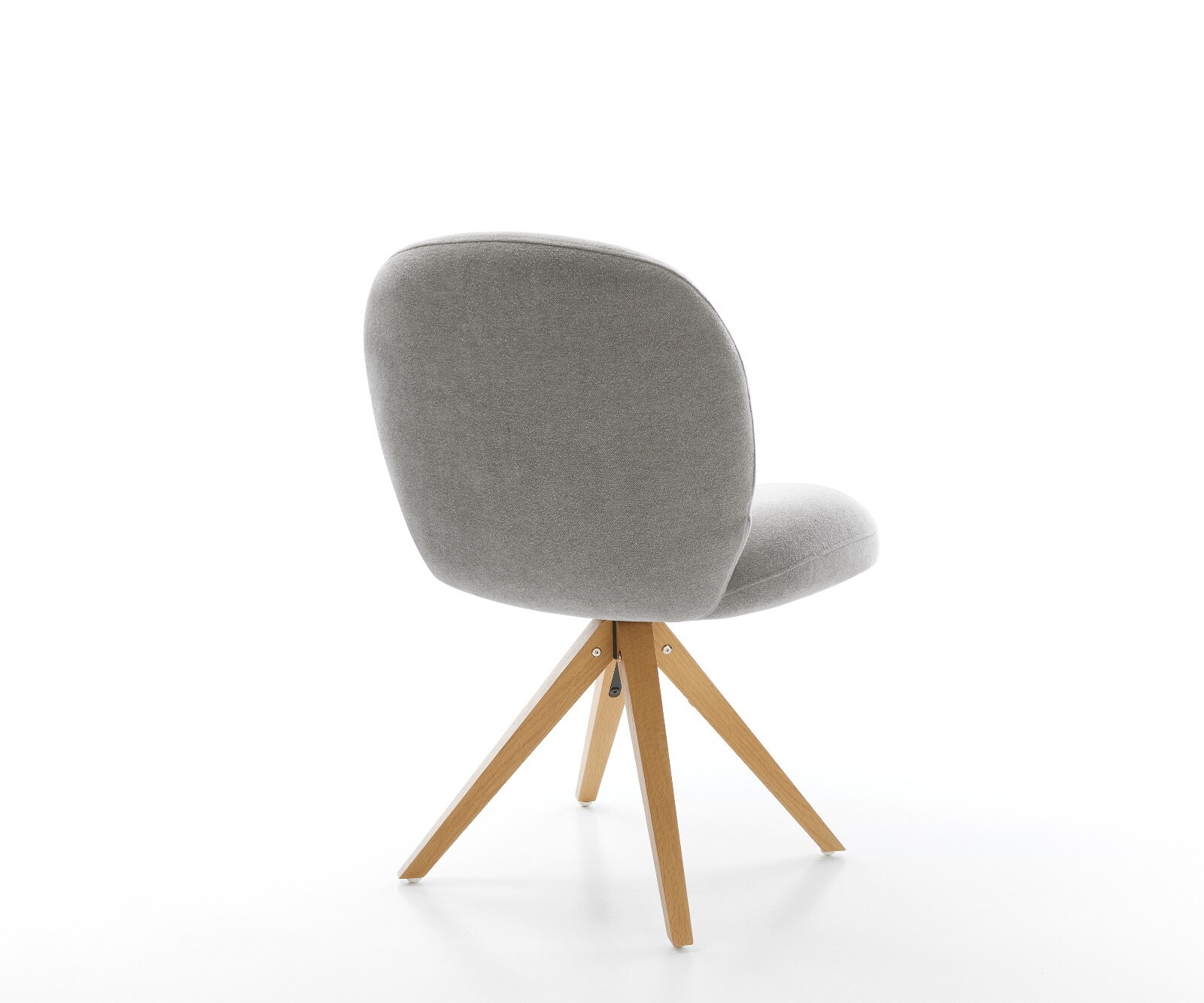 Draaistoel Nube-Flex zachte stof met structuur grijs houten frame hoekig natuur 180° draaibaar pocketveer kern 5