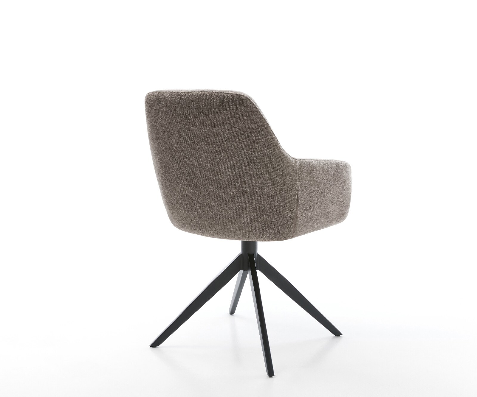 Draaistoel Pejo-Flex zachte stof met structuur taupe kruisframe breed zwart 360° draaibaar rocker-functie pocketveer kern 4