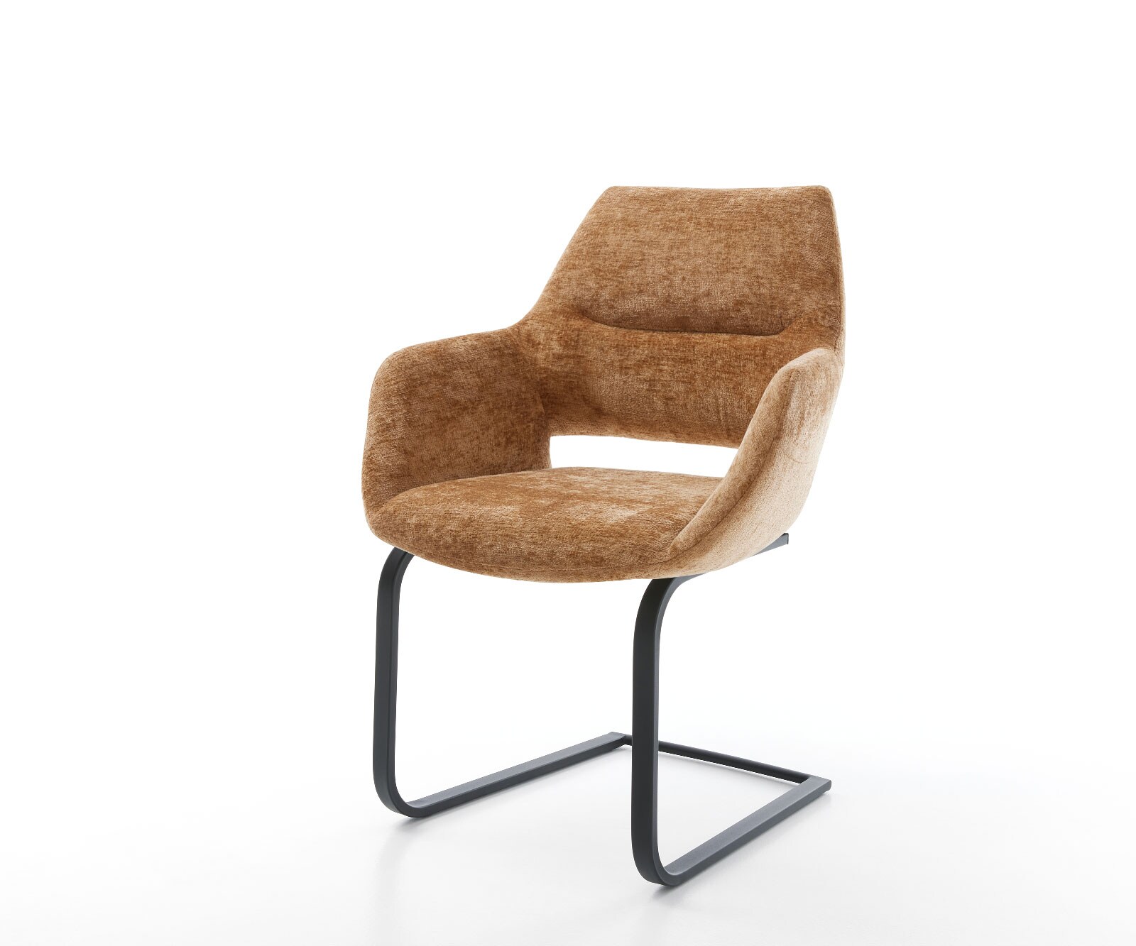 Sledemodel Yago-Flex met armleuning chenille Roest sledemodel vlak zwart pocketveer kern