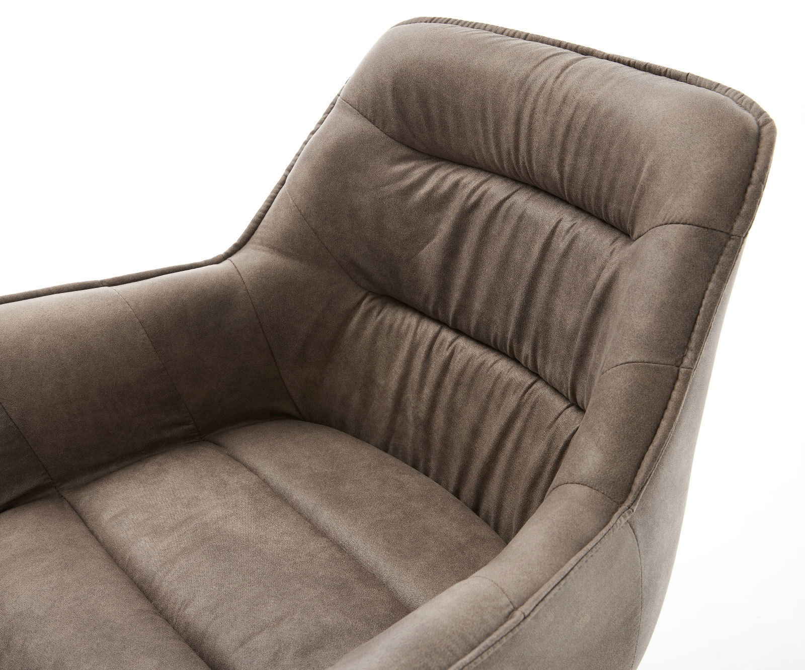 Eetkamerstoel Kaira-Flex microvelours taupe vintage kruisframe breed zwart 4