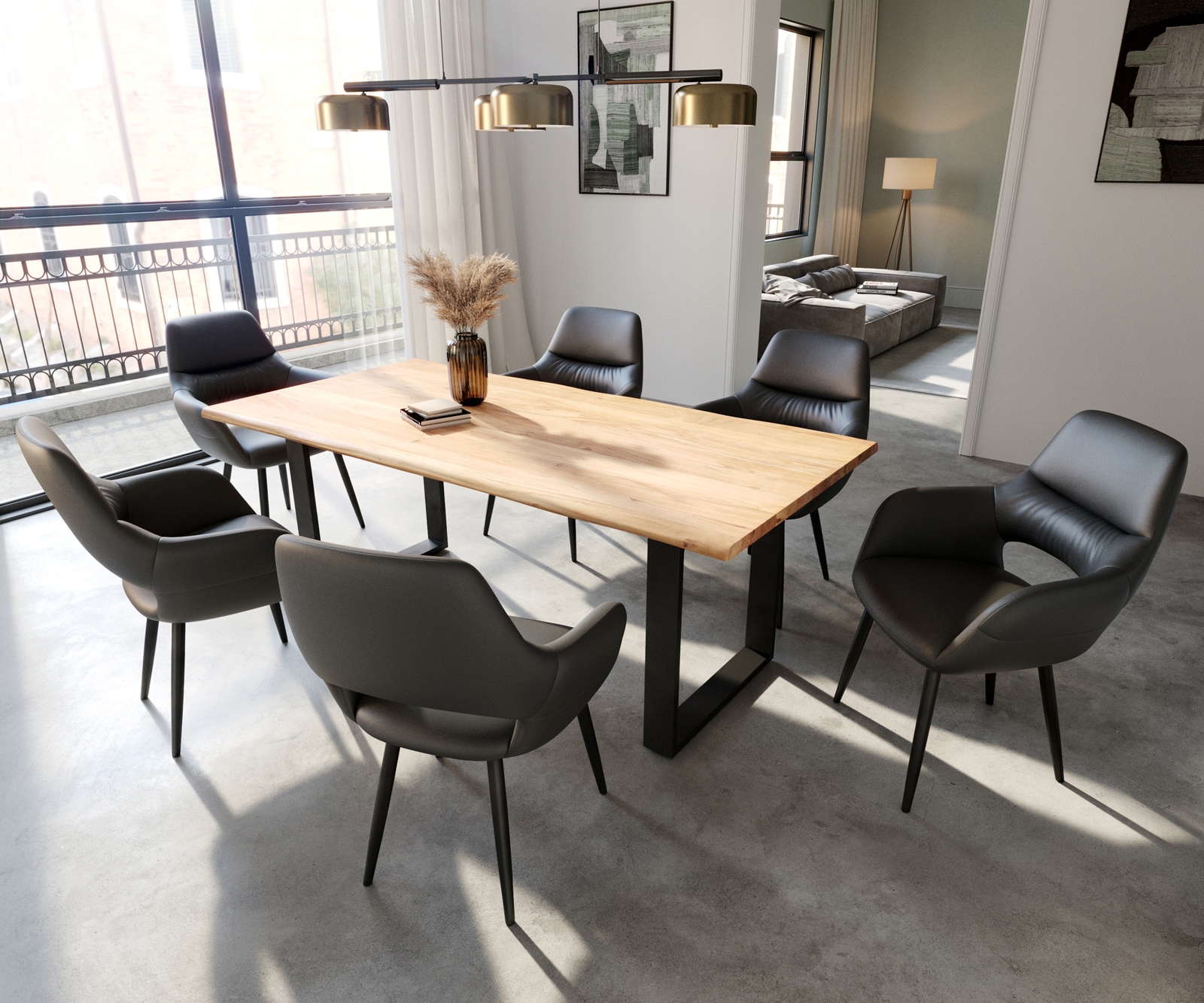 Eetkamerstoel Yago-Flex met armleuning echt leer zwart 4-poot conisch zwart pocketveer kern 3 Eetkamerstoel Yago-Flex met armleuning echt leer zwart 4-poot conisch zwart pocketveer kern 3