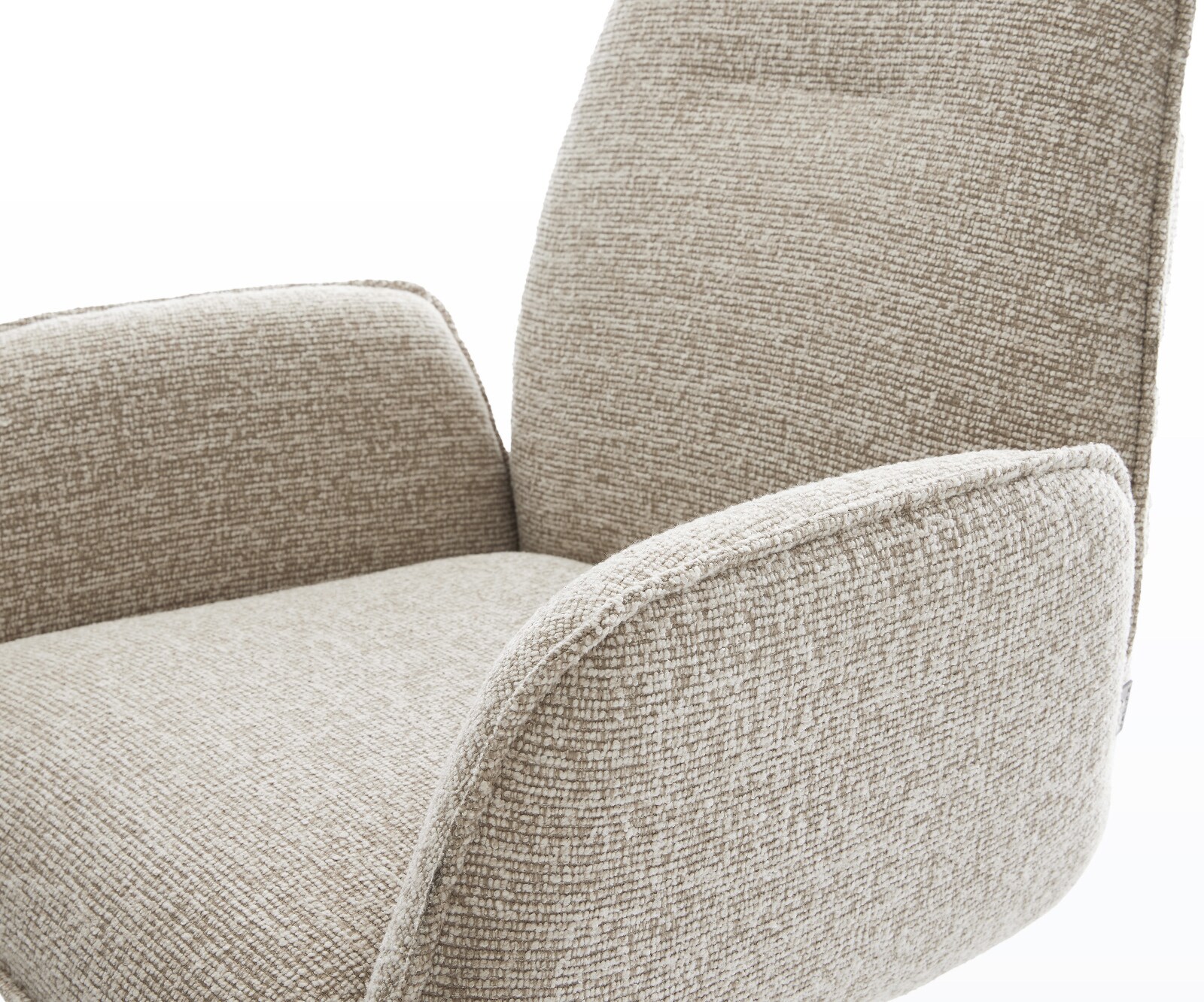 Eetkamerstoel Zoa-Flex geweven stof beige slipframe roestvrij staal pocketveer kern 3