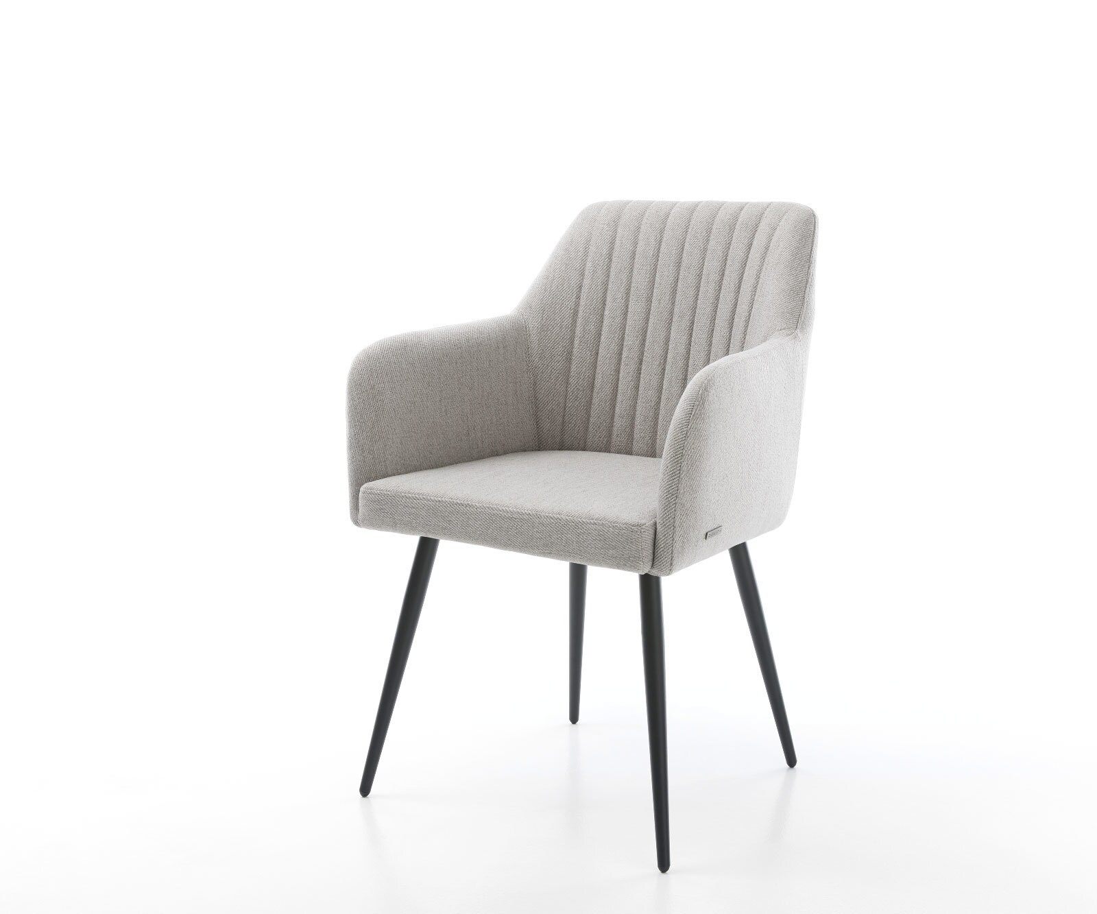 Eetkamerstoel Greg-Flex stripes lichtgrijs 4-poot conisch zwart pocketveer kern Eetkamerstoel Greg-Flex stripes lichtgrijs 4-poot conisch zwart pocketveer kern