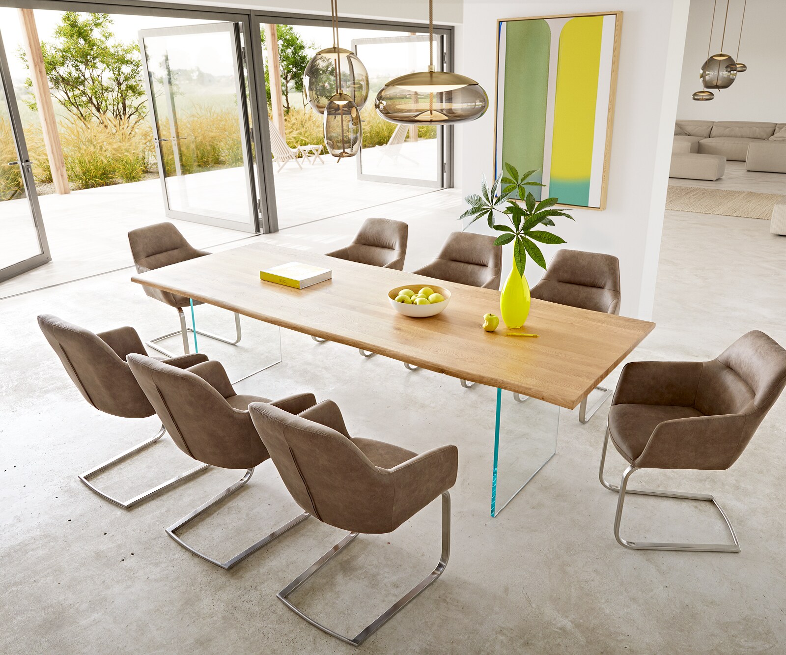 Eettafel Edge 260x100x2,5-3 eiken natuur glas Live-Edge 8