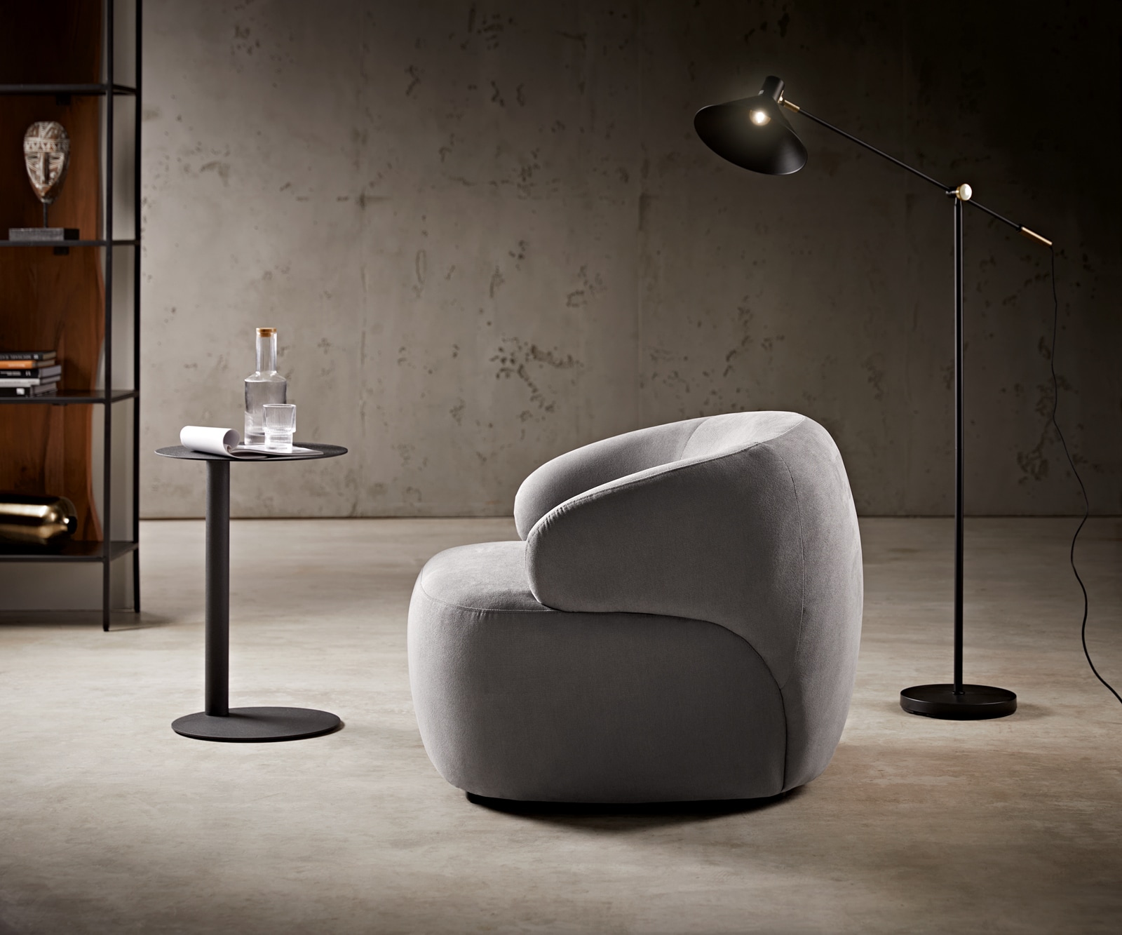 Loungestoel Nova 88x88 cm microvezel grijs 1 Loungestoel Nova 88x88 cm microvezel grijs 1