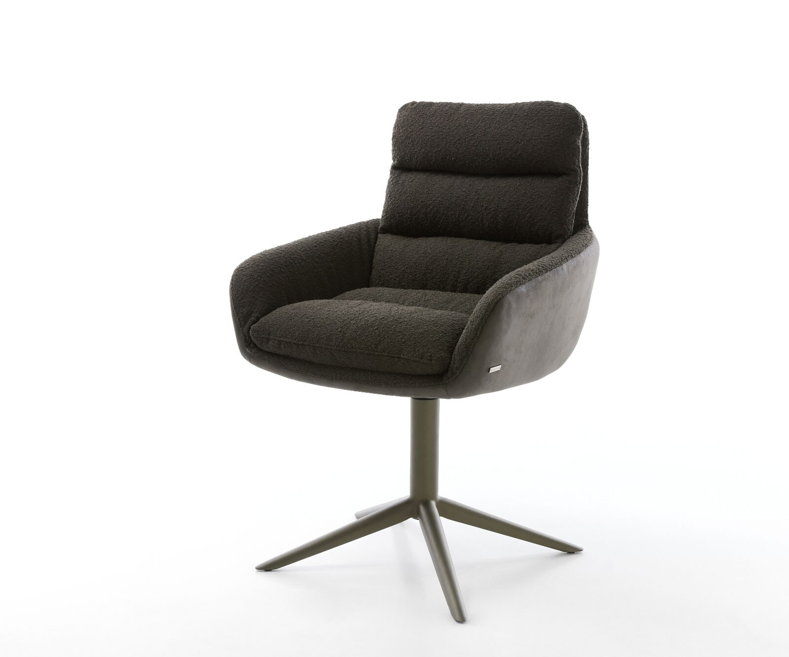 Draaistoel Abelia-Flex met armleuning materiaalmix zwart kruispoot afwerking met titanium 360° draaibaar rocker-functie