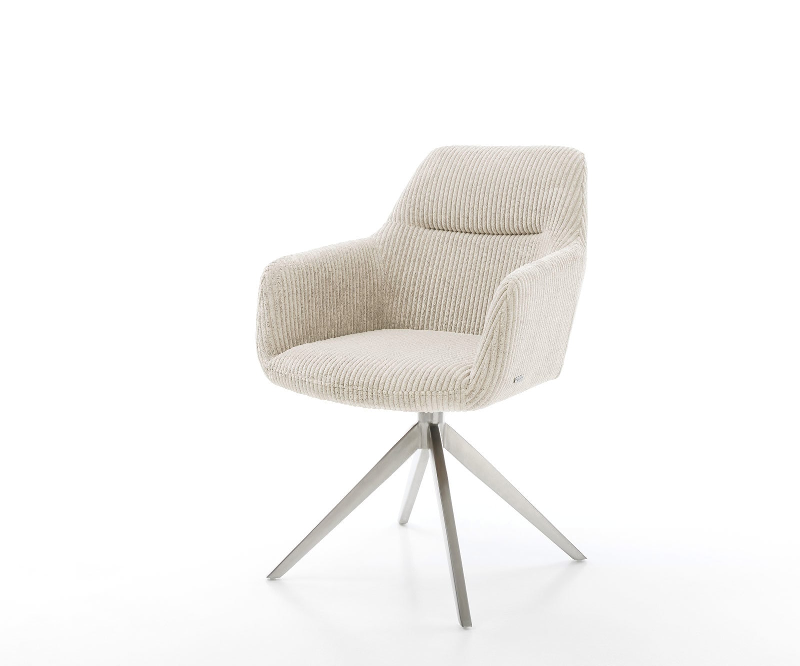 Draaistoel Pejo-Flex koord beige kruisframe breed roestvrij staal 360° draaibaar rocker-functie pocketveer kern Draaistoel Pejo-Flex koord beige kruisframe breed roestvrij staal 360° draaibaar rocker-functie pocketveer kern