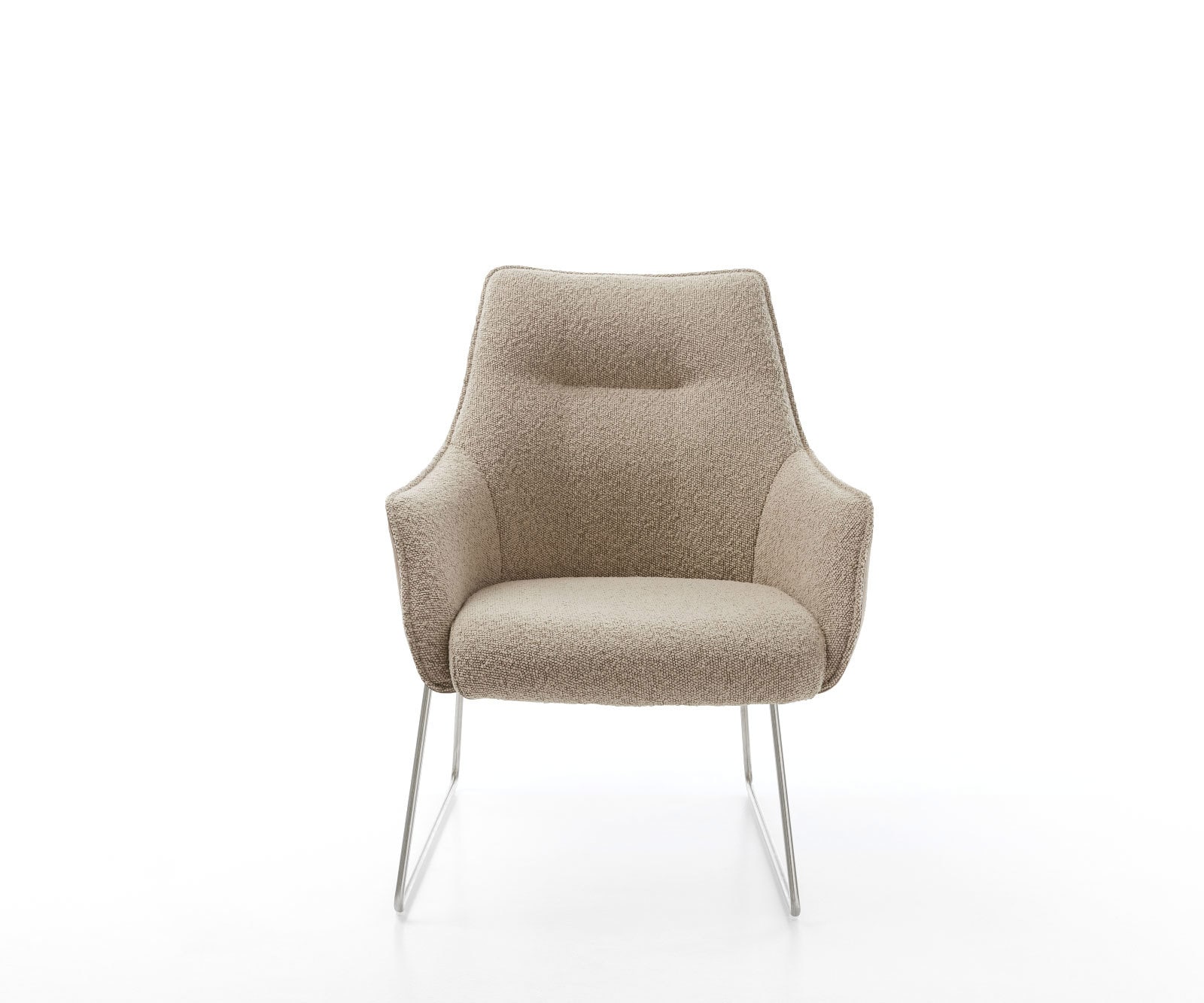 Eetkamerstoel Alja-Flex met armleuning materiaalmix mud slipframe roestvrij staal pocketveer kern 2