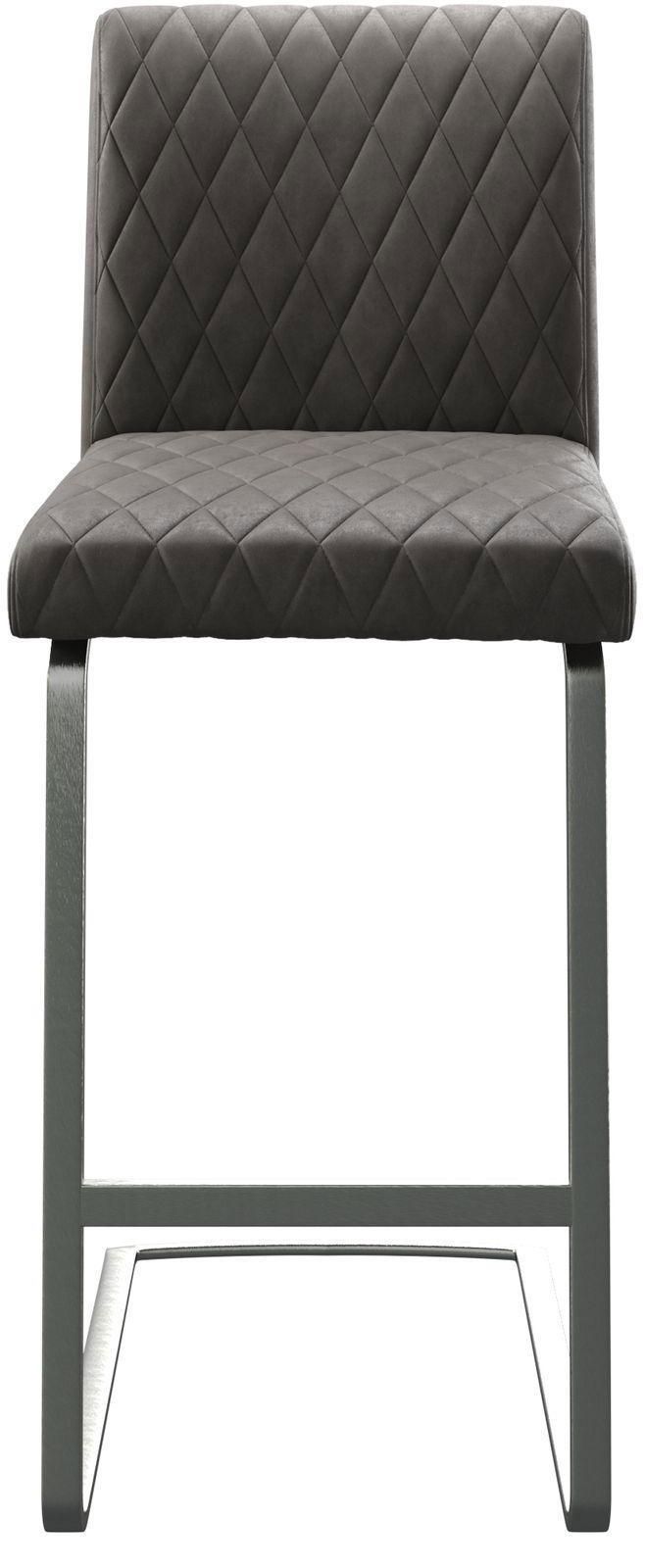 Barstoel Earnest-Flex diamant quilten antraciet vintage sledestoel vlak roestvrij staal 3
