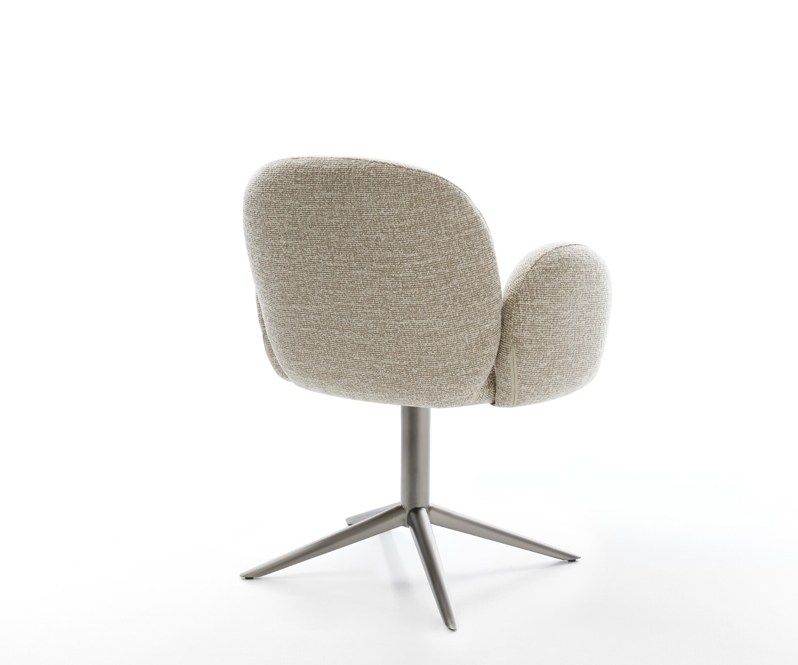 Draaistoel Nube-Flex met armleuning geweven stof beige kruispoot grafiet 360° draaibaar rocker-functie pocketveer kern 5