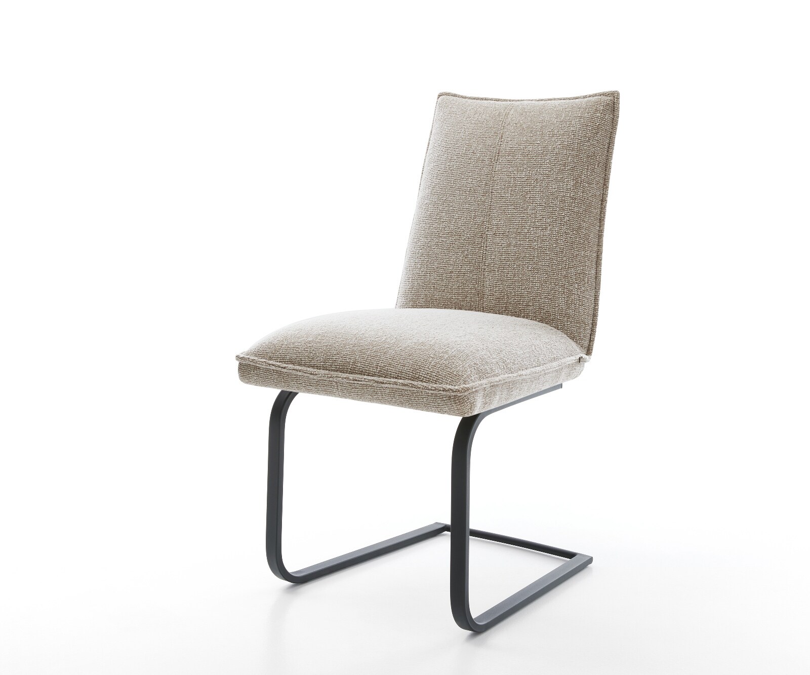 Sledemodel Lelio-Flex geweven stof beige sledemodel vlak zwart pocketveer kern